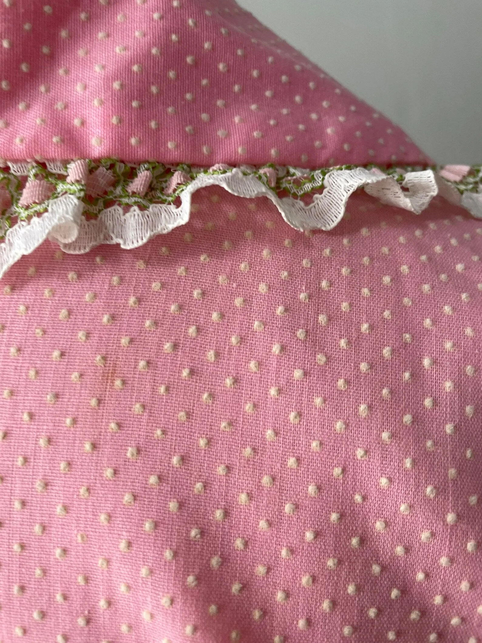 1970s Smock Lounge House Dress Pink Dots S