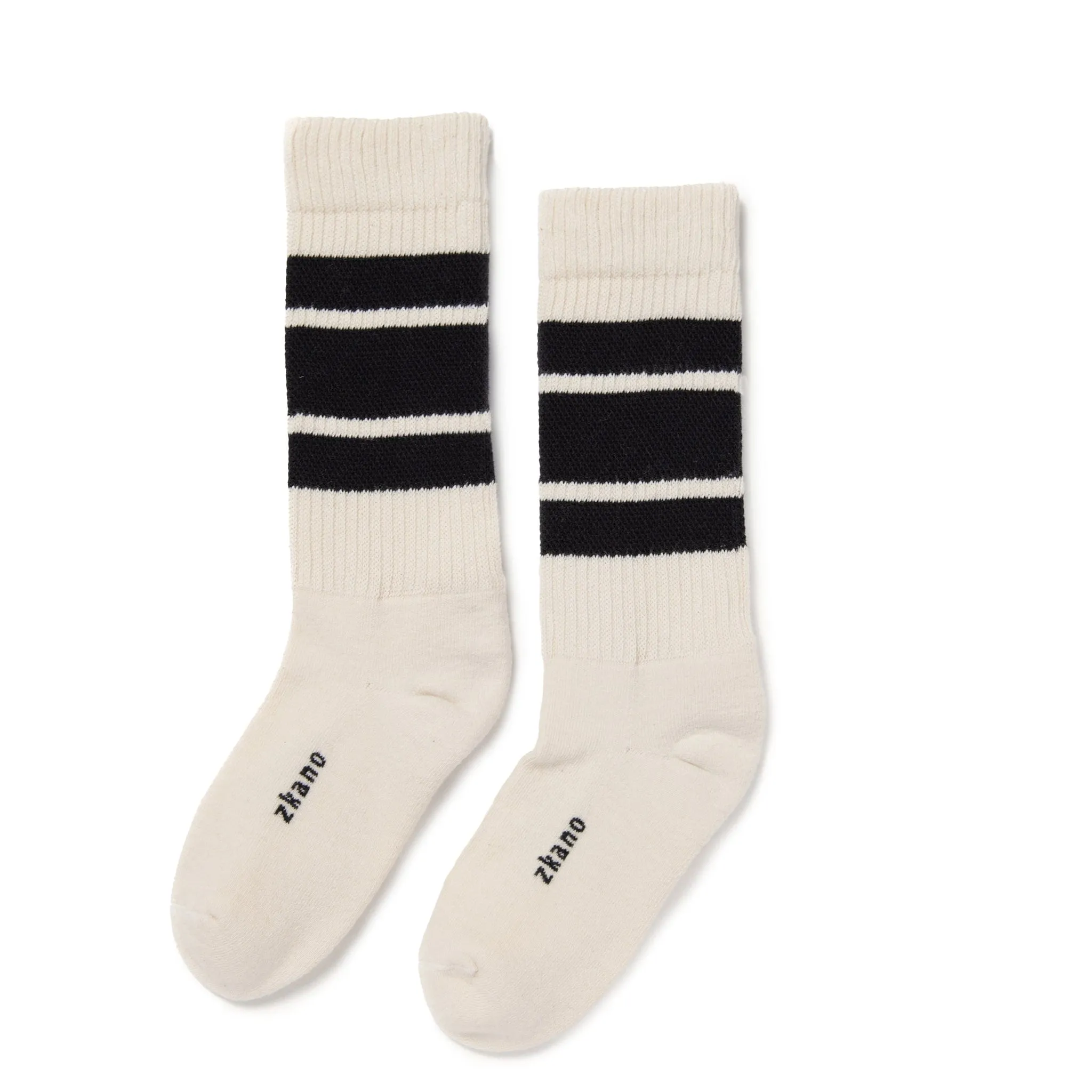 1991 Retro Stripe - Organic Cotton Cushion Crew - Black