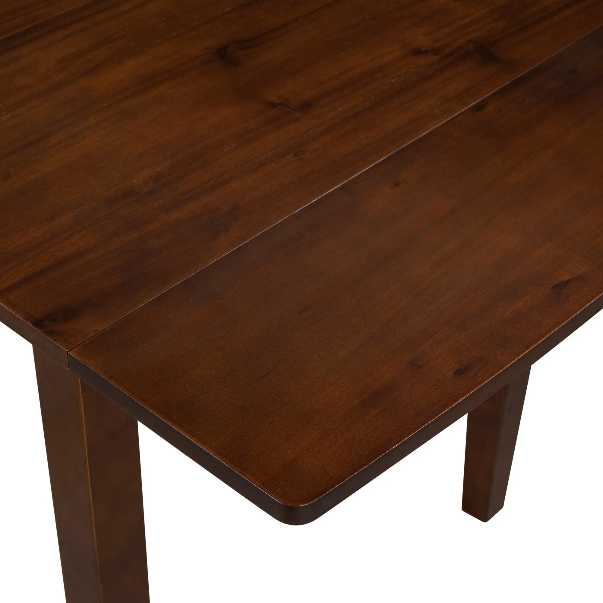 3-Piece Wood Drop Leaf Breakfast Nook Dining Table Set with 2 X-back Chairs for Small Places, Brown