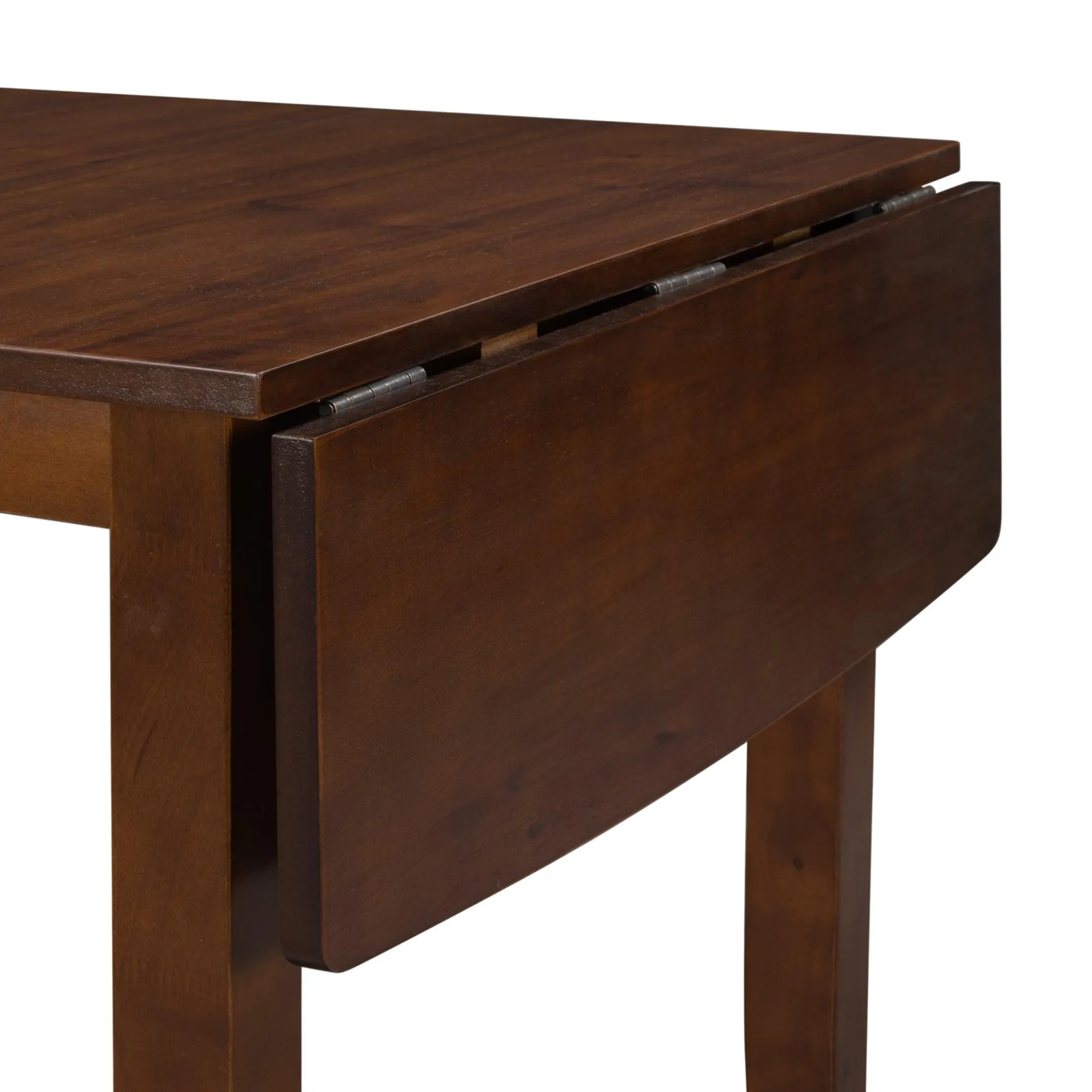 3-Piece Wood Drop Leaf Breakfast Nook Dining Table Set with 2 X-back Chairs for Small Places, Brown