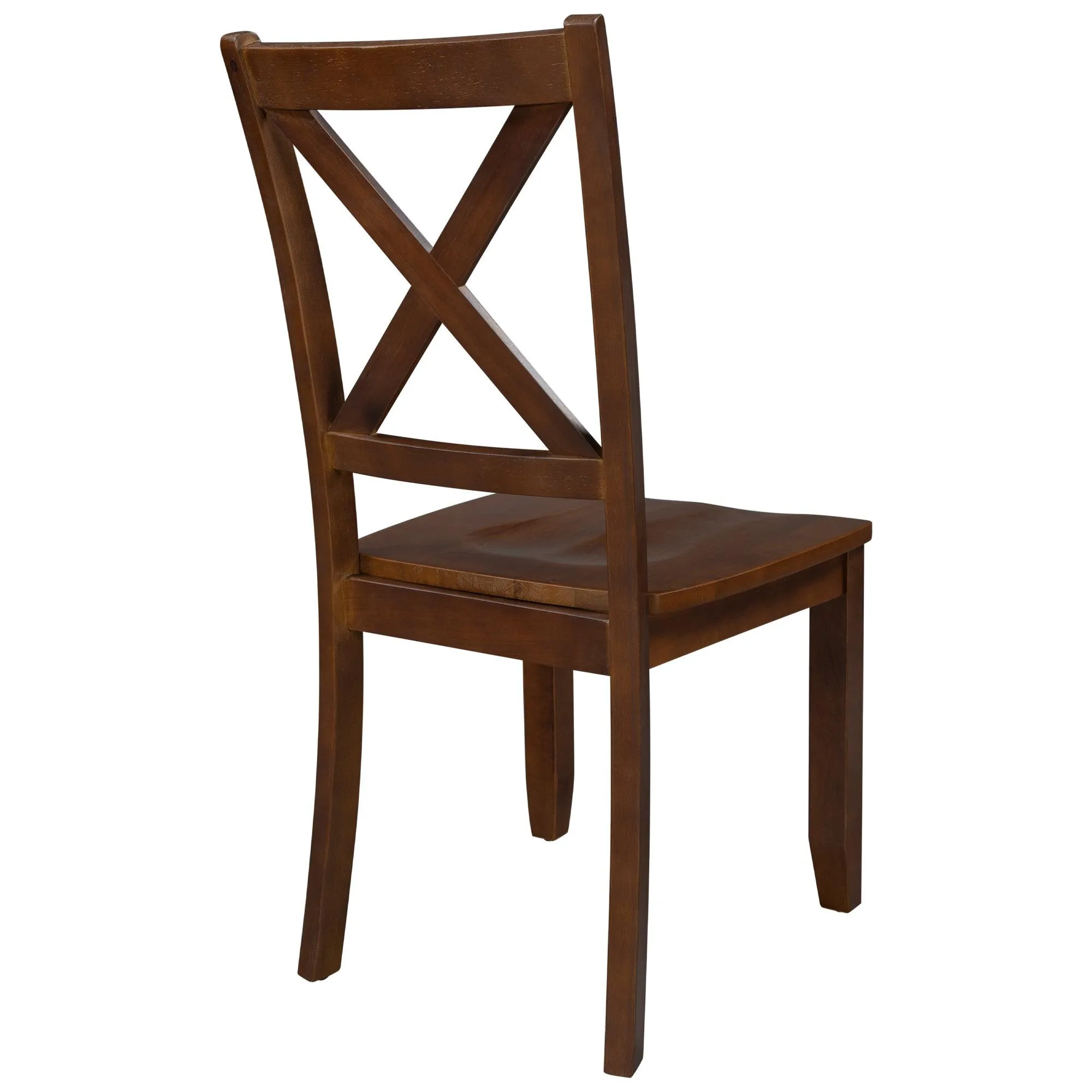 3-Piece Wood Drop Leaf Breakfast Nook Dining Table Set with 2 X-back Chairs for Small Places, Brown