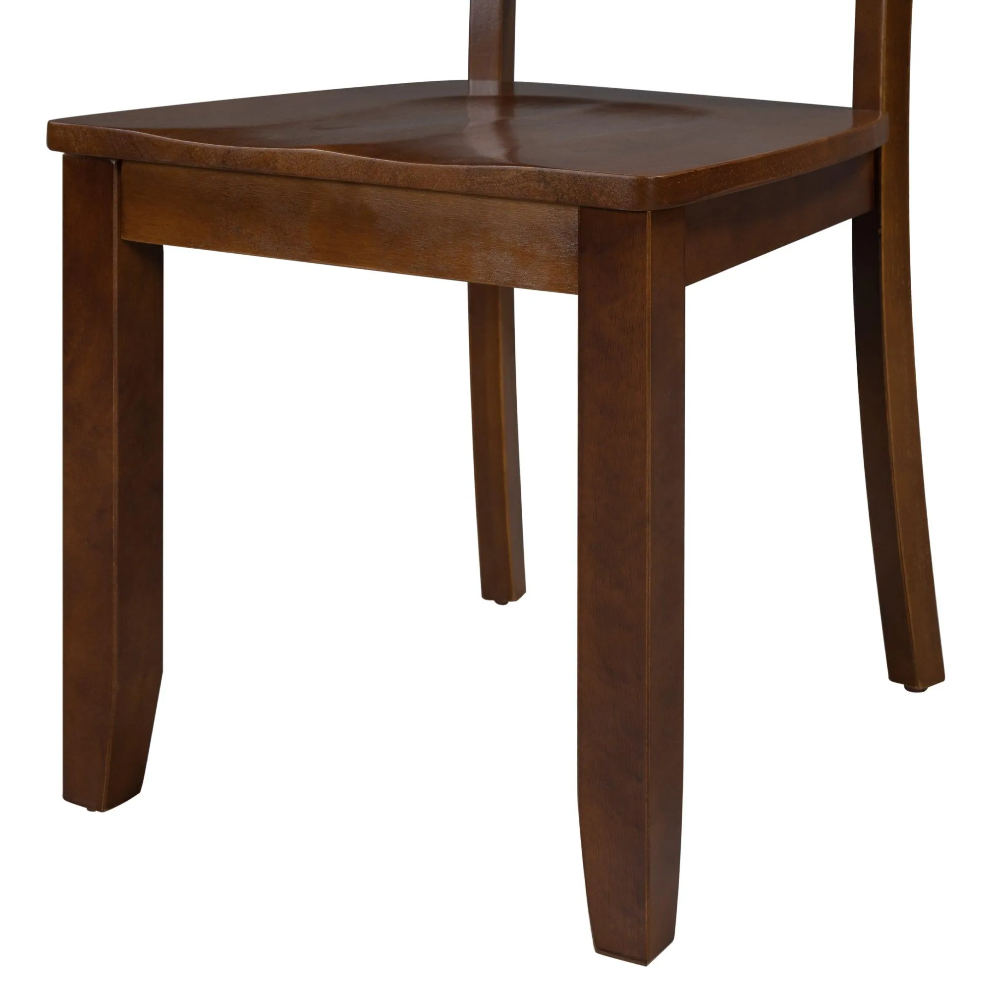 3-Piece Wood Drop Leaf Breakfast Nook Dining Table Set with 2 X-back Chairs for Small Places, Brown