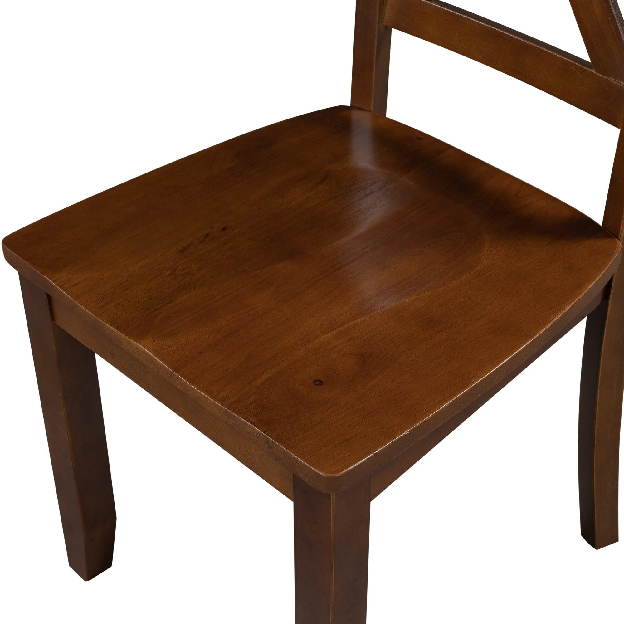 3-Piece Wood Drop Leaf Breakfast Nook Dining Table Set with 2 X-back Chairs for Small Places, Brown