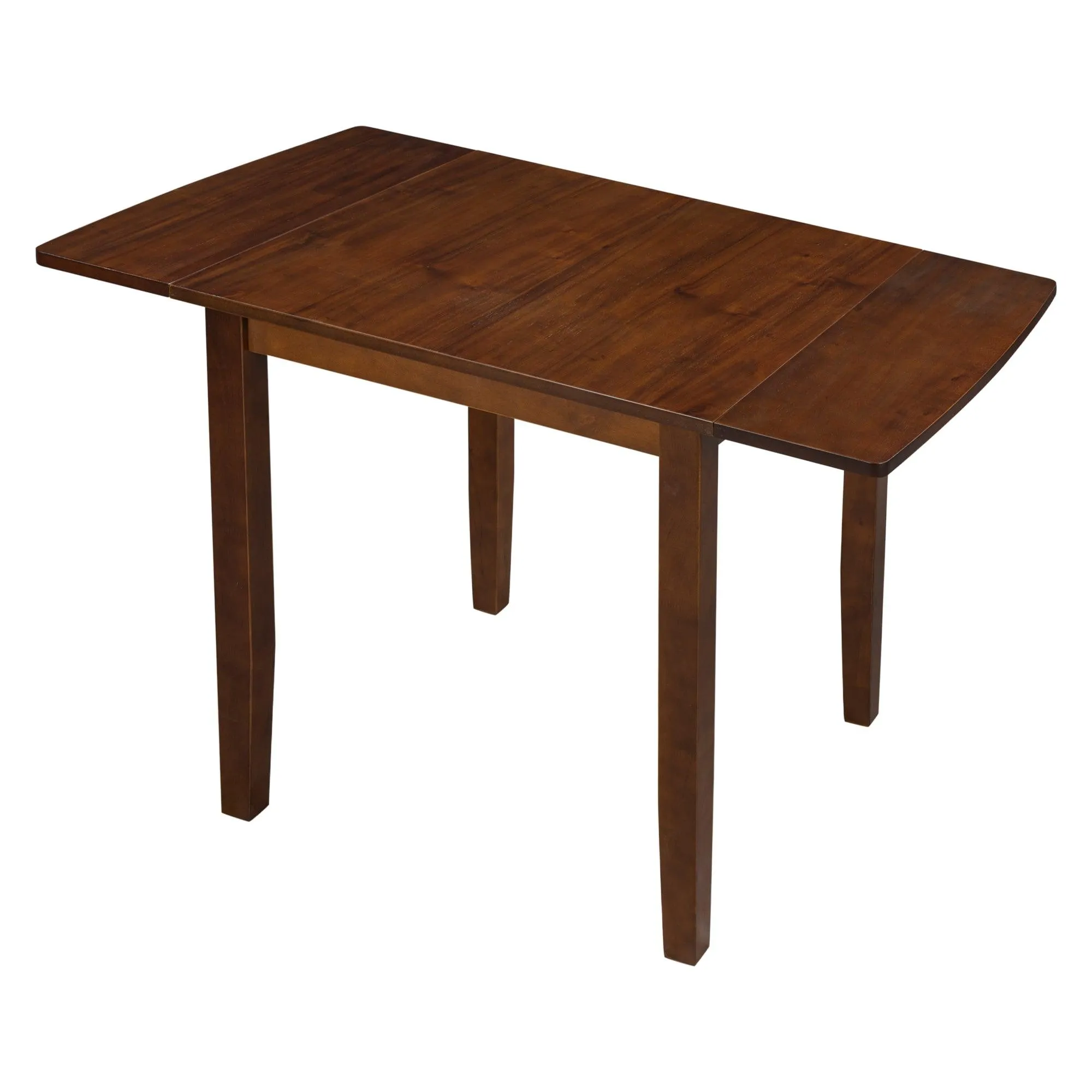 3-Piece Wood Drop Leaf Breakfast Nook Dining Table Set with 2 X-back Chairs for Small Places, Brown