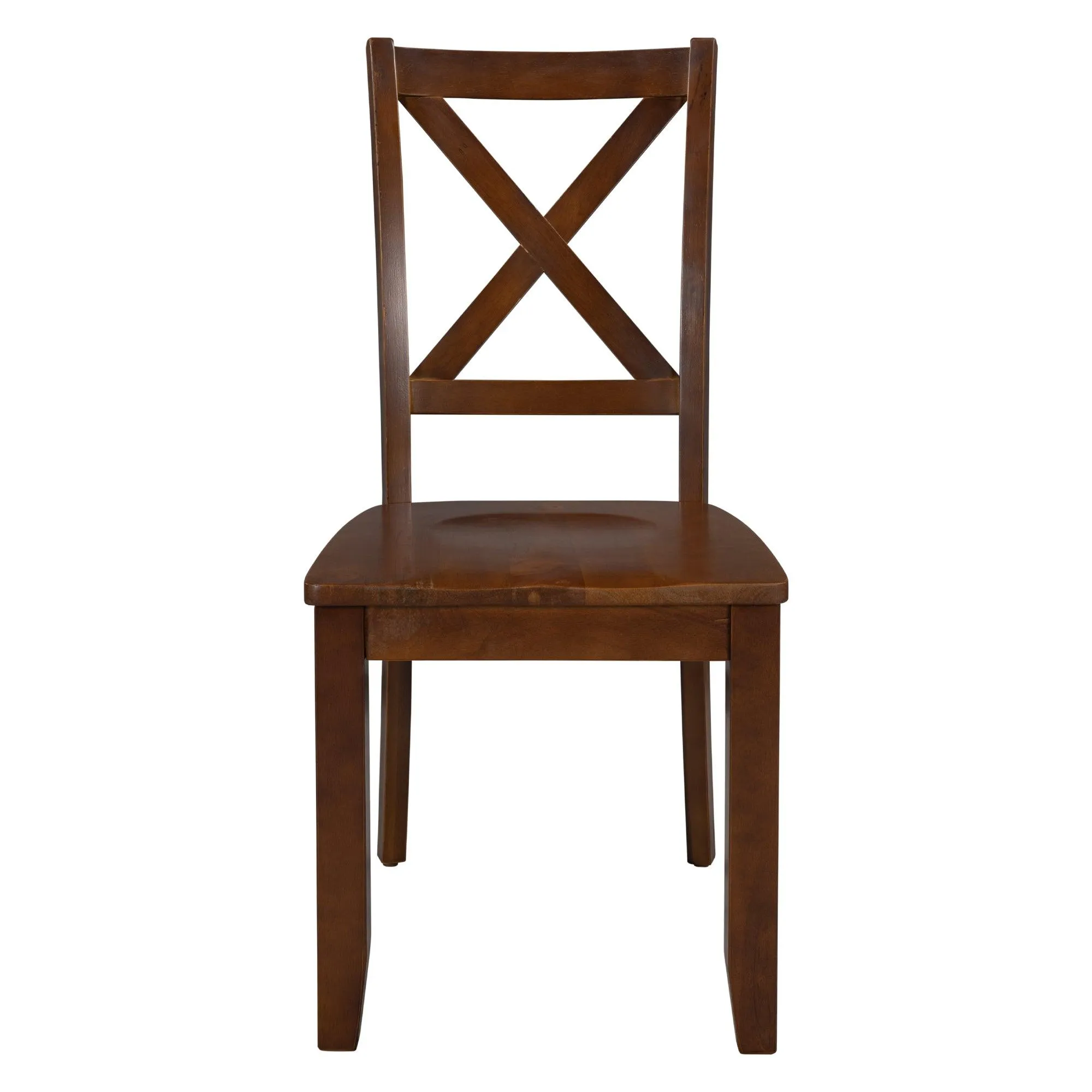 3-Piece Wood Drop Leaf Breakfast Nook Dining Table Set with 2 X-back Chairs for Small Places, Brown