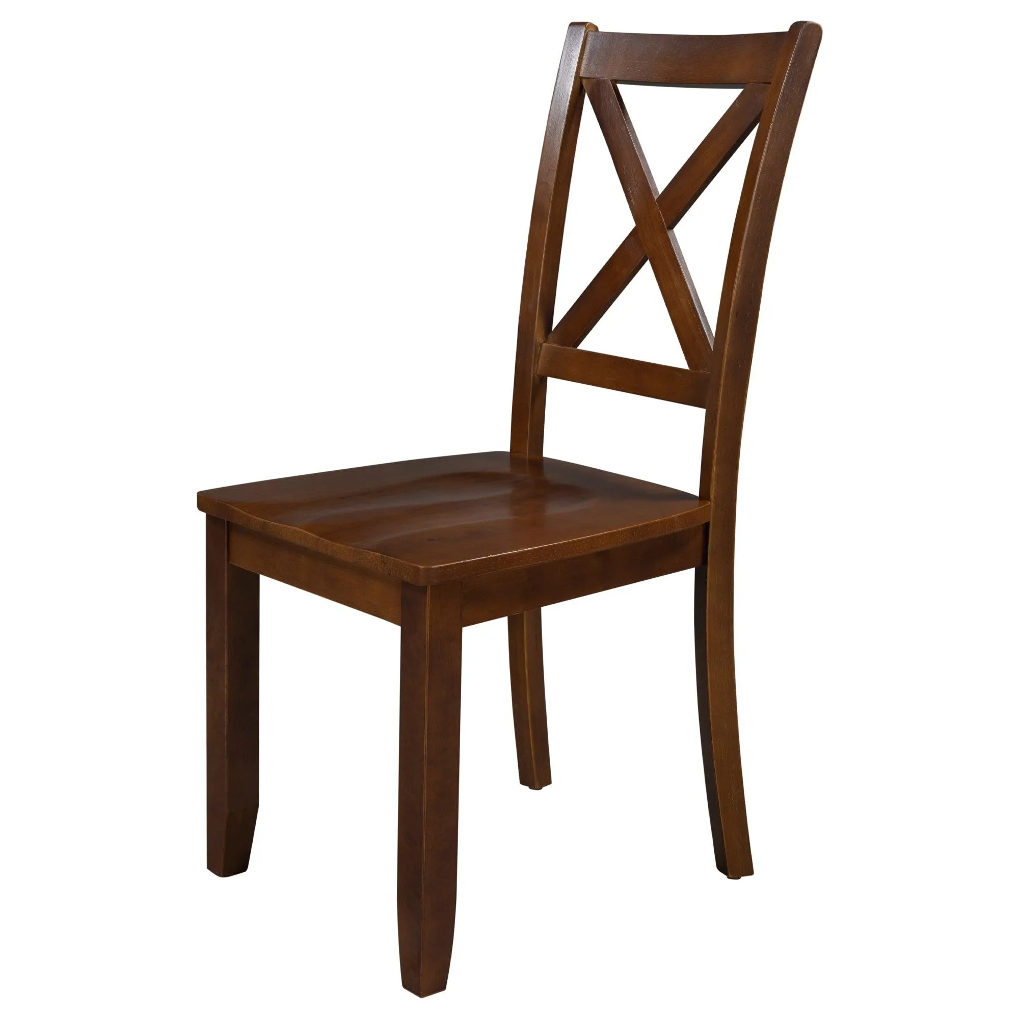 3-Piece Wood Drop Leaf Breakfast Nook Dining Table Set with 2 X-back Chairs for Small Places, Brown