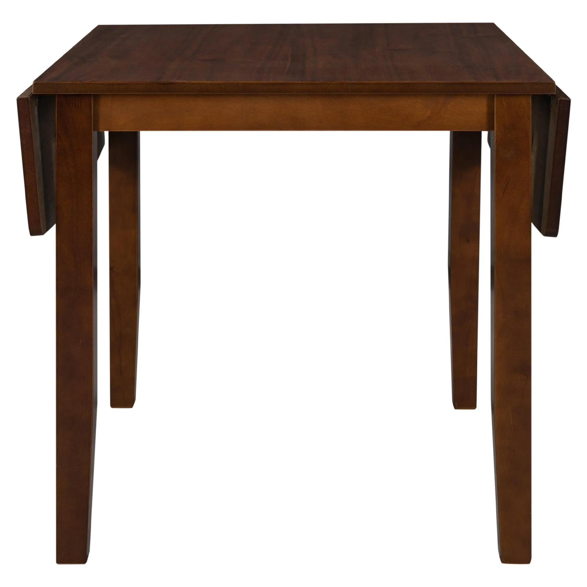3-Piece Wood Drop Leaf Breakfast Nook Dining Table Set with 2 X-back Chairs for Small Places, Brown