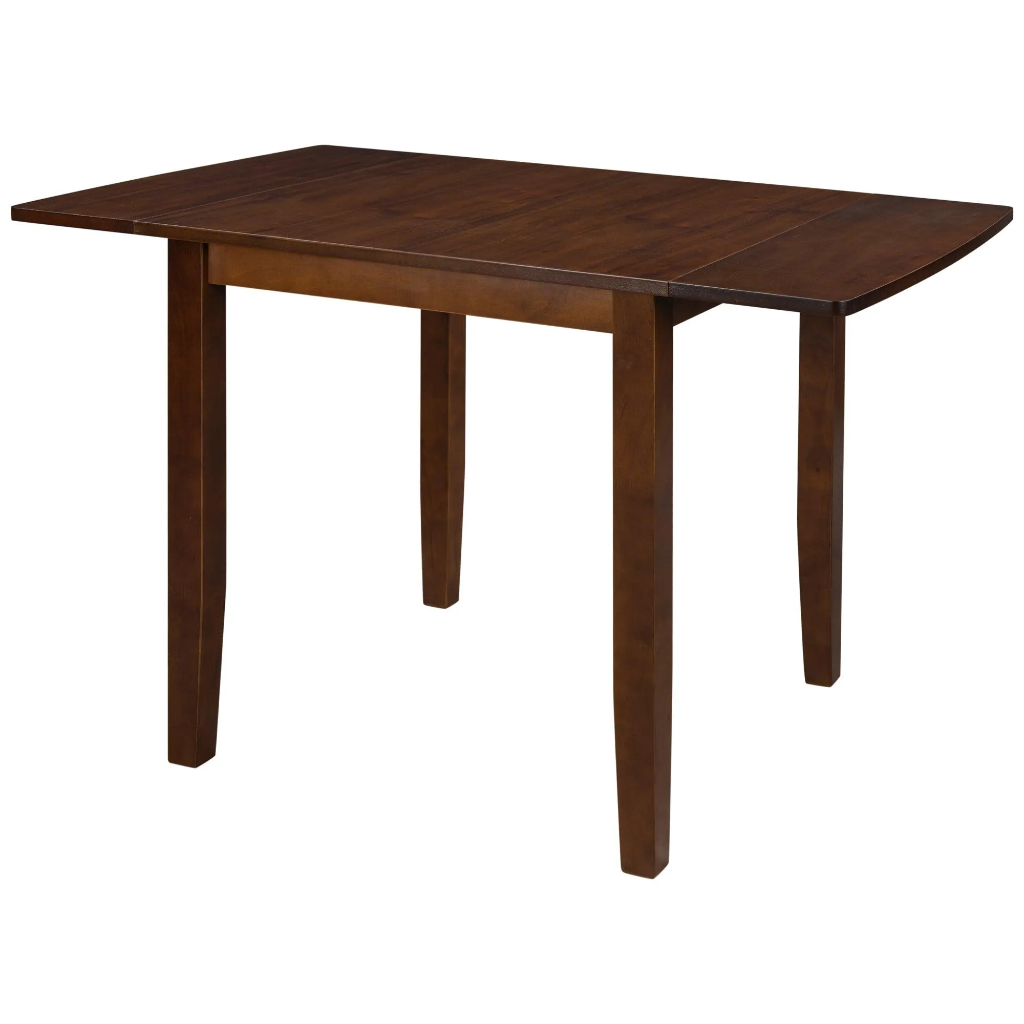 3-Piece Wood Drop Leaf Breakfast Nook Dining Table Set with 2 X-back Chairs for Small Places, Brown