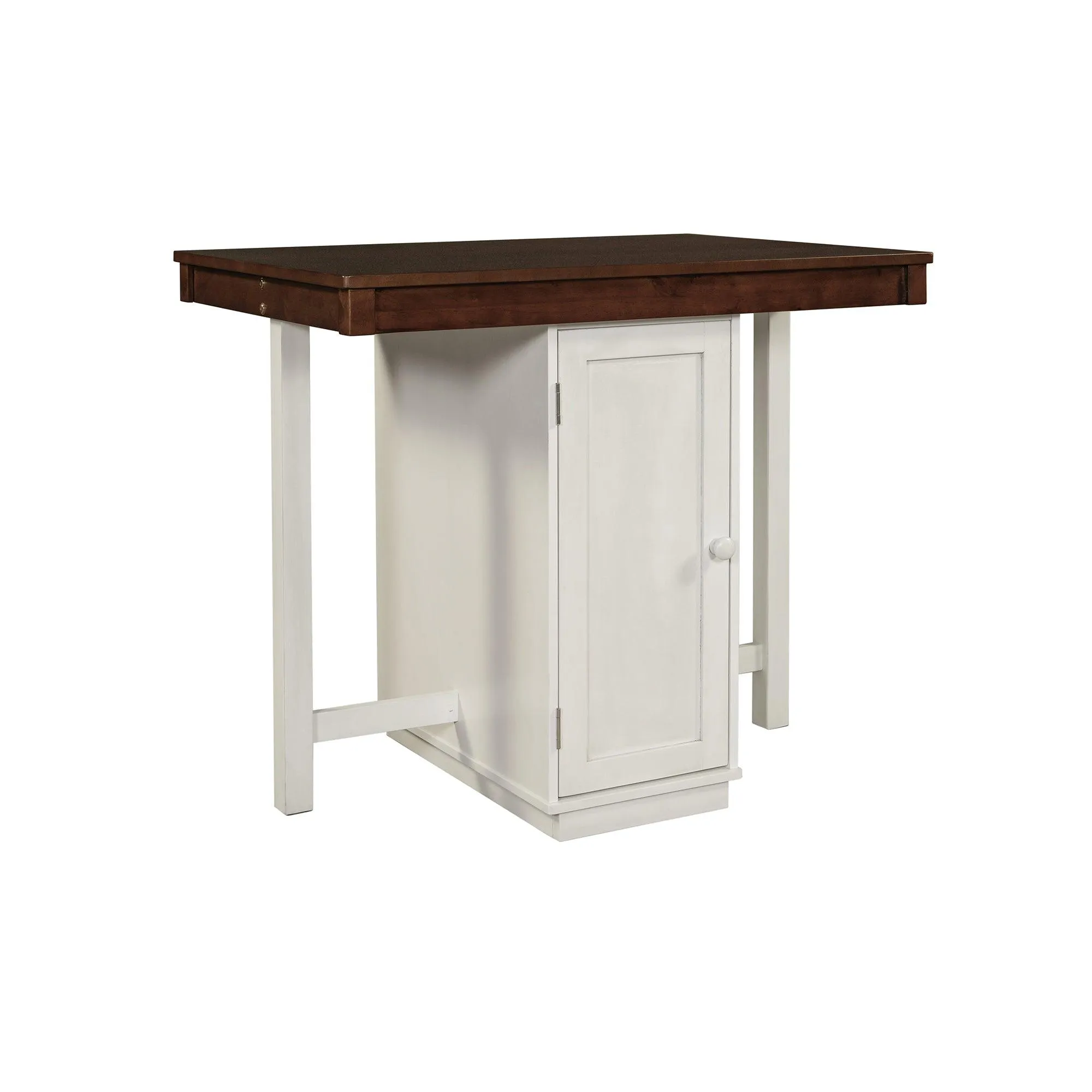 5-pieces Counter Height Dining Sets, Square Wood Table with 3-Tier Adjustable Storage Shelves and Wine Racks