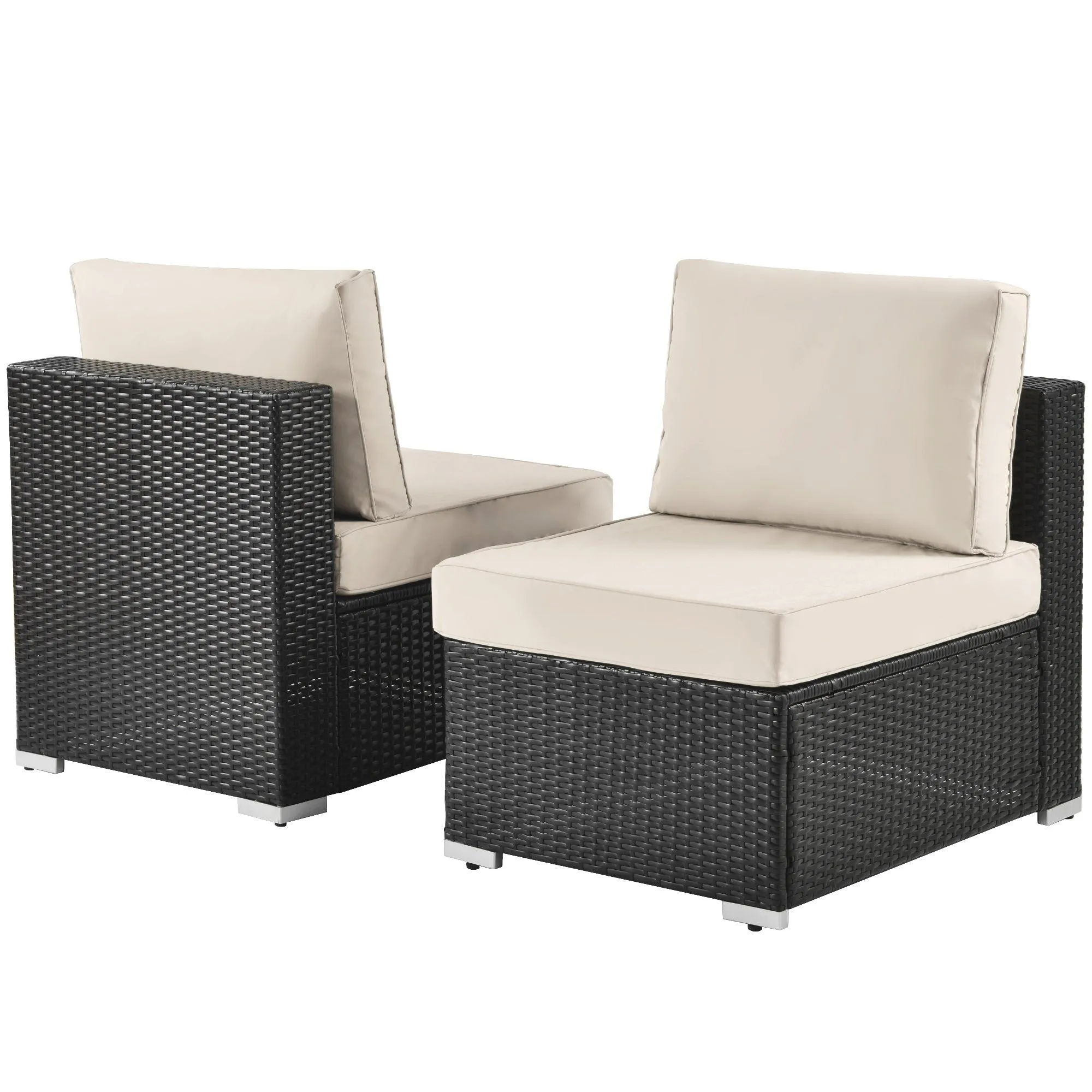 7-Piece Outdoor Patio Furniture Set, PE Rattan Wicker Sofa with Cushions and Coffee Table