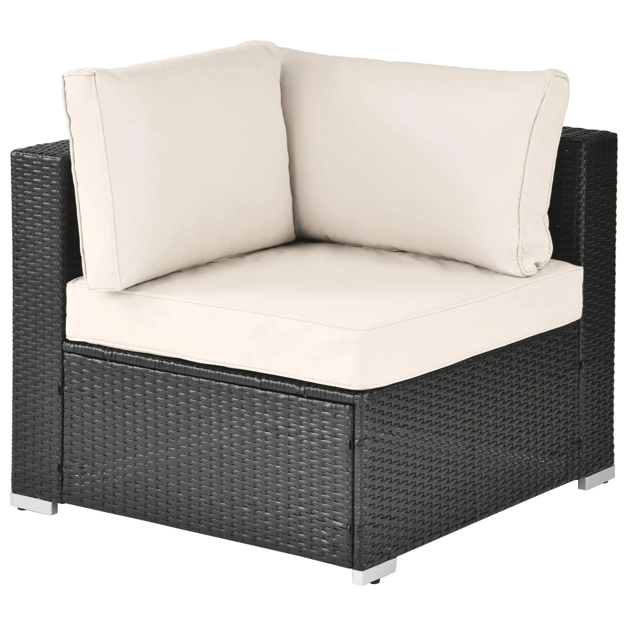 7-Piece Outdoor Patio Furniture Set, PE Rattan Wicker Sofa with Cushions and Coffee Table