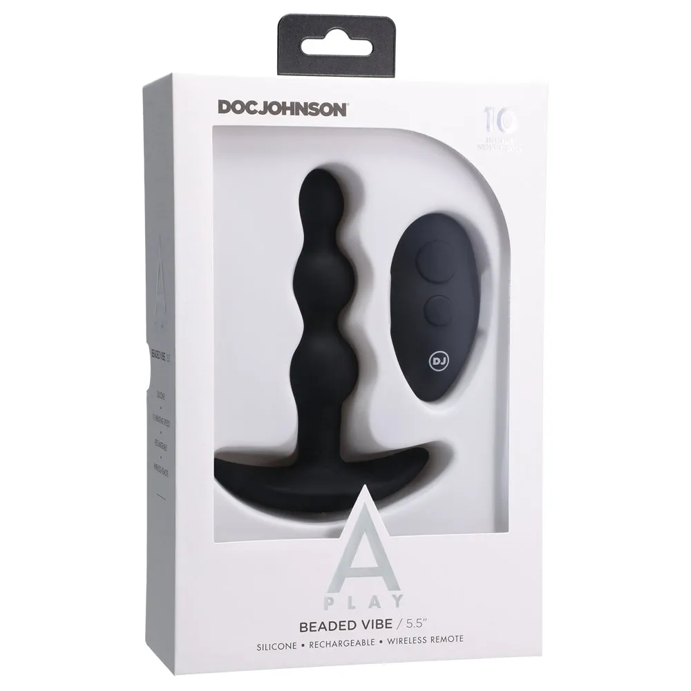A Play Beaded Vibrating Anal Plug With Remote