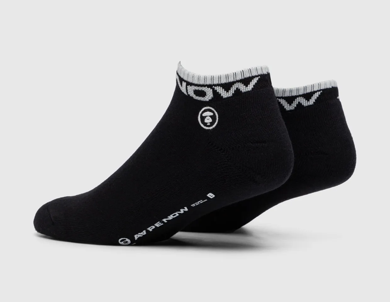 AAPE Now Stripe Boat Socks /  Black