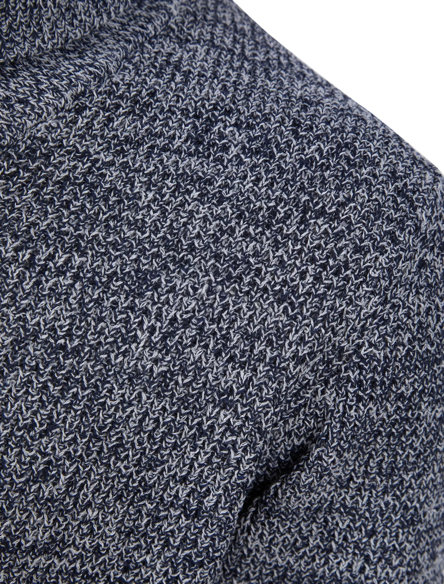 Adoja Cotton Rich Shawl Neck Waffle Knit Jumper in Navy Twist - Tokyo Laundry