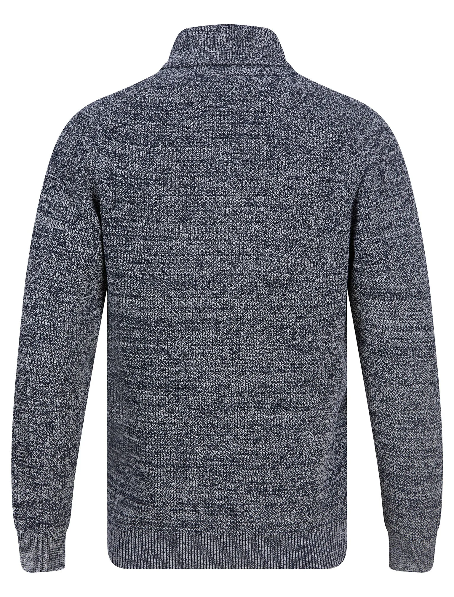 Adoja Cotton Rich Shawl Neck Waffle Knit Jumper in Navy Twist - Tokyo Laundry