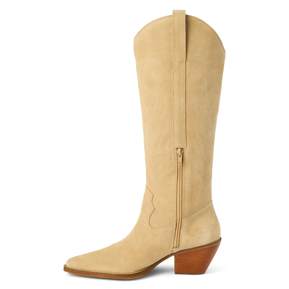Agency Embroidery Pointed Toe Cowboy Boots