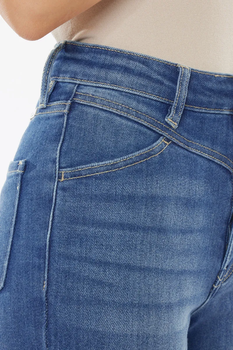 ASHTON MEDIUM DENIM - HIGH RISE FLARE - KAN CAN