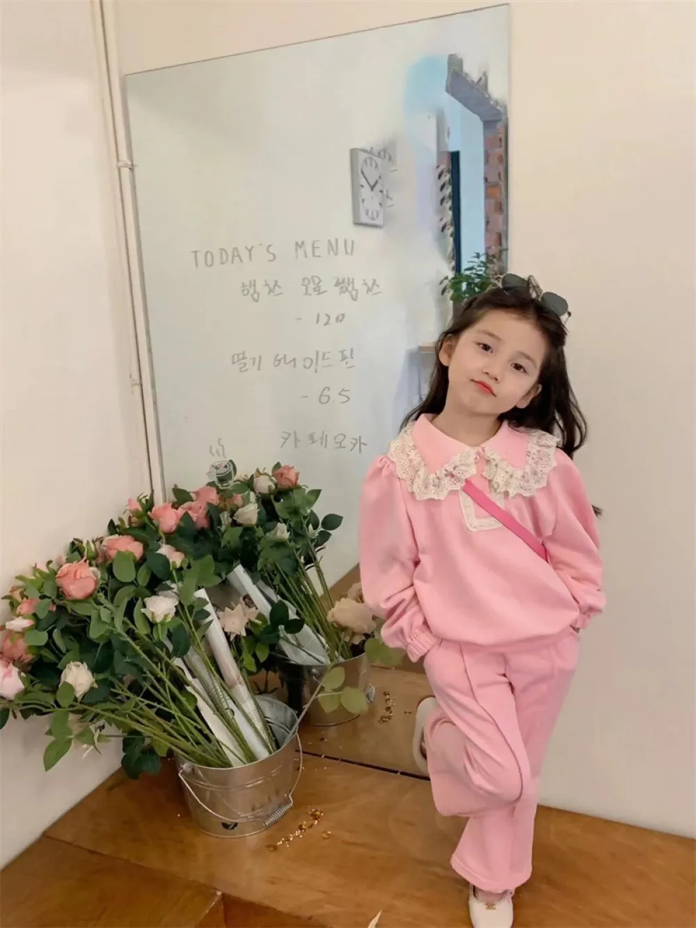Autumn Toddler Girls Long-sleeved Baby Shirt   Trousers Set Wholesale Girls Clothes