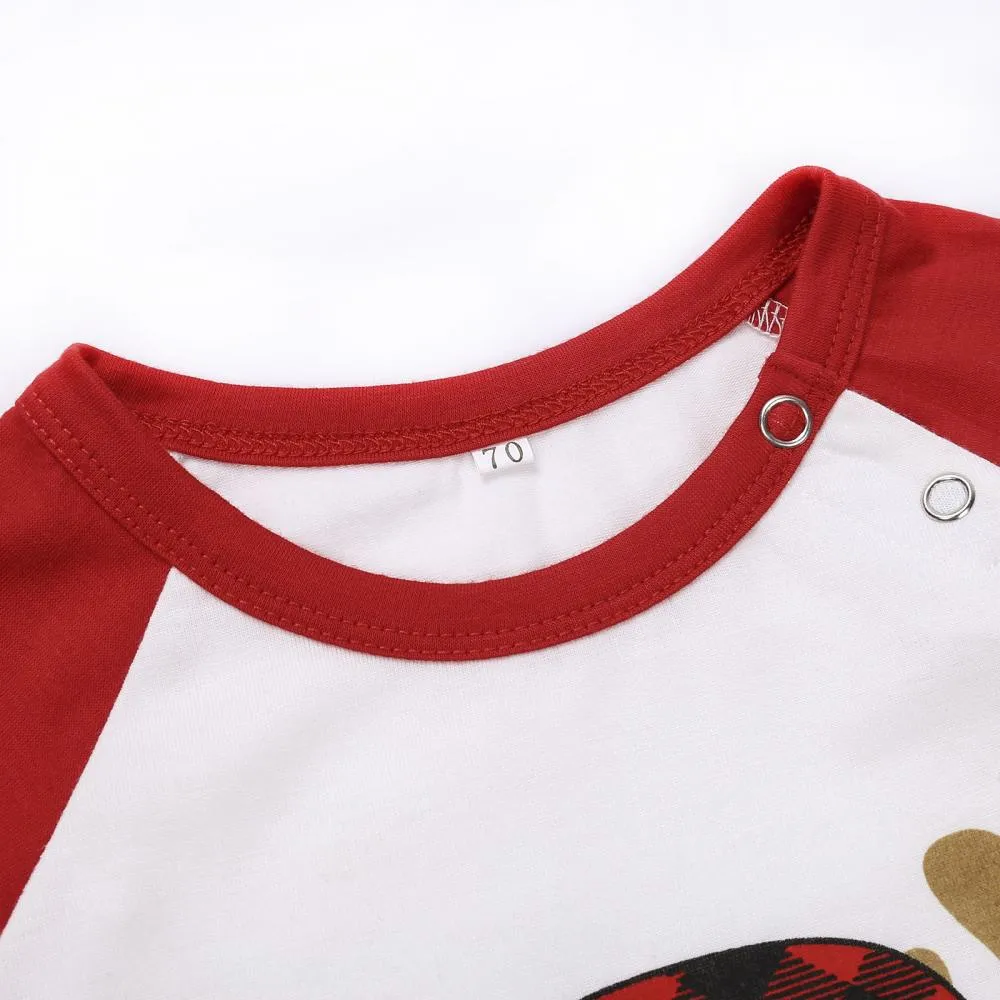 Autumn Winter Elk Print Pajamas Parent-child Wear Mommy And Me Outfits Wholesale