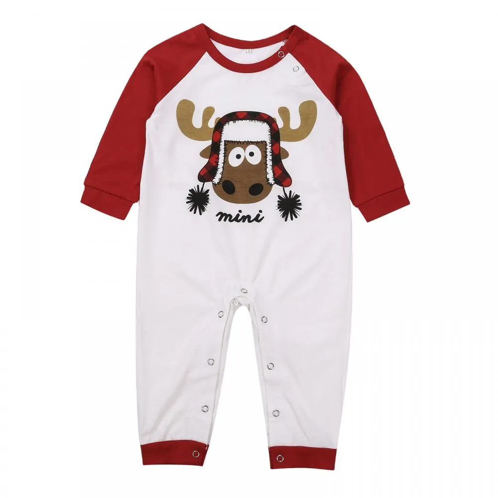 Autumn Winter Elk Print Pajamas Parent-child Wear Mommy And Me Outfits Wholesale