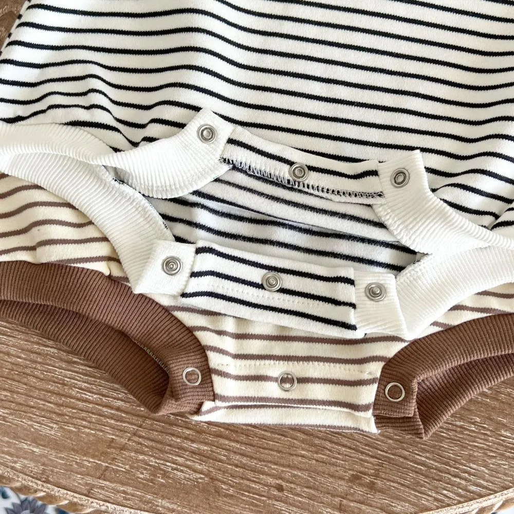 Baby Bodysuit Autumn Striped Pocket Baby Romper Wholesale Baby Clothes