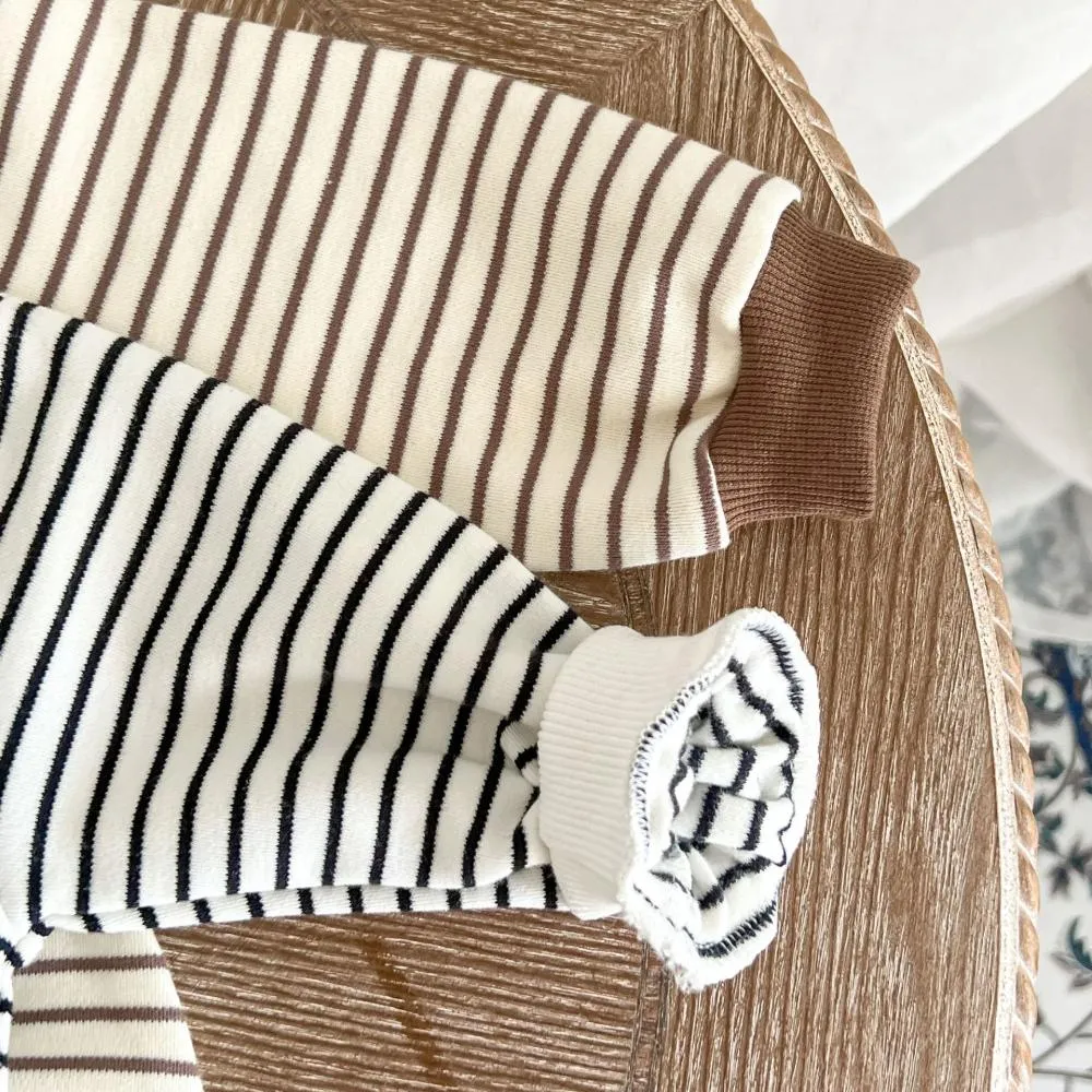 Baby Bodysuit Autumn Striped Pocket Baby Romper Wholesale Baby Clothes