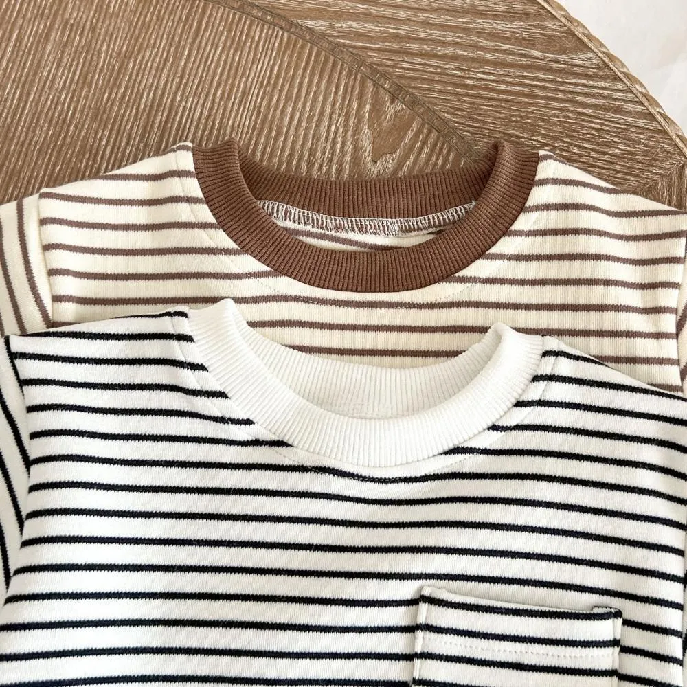 Baby Bodysuit Autumn Striped Pocket Baby Romper Wholesale Baby Clothes