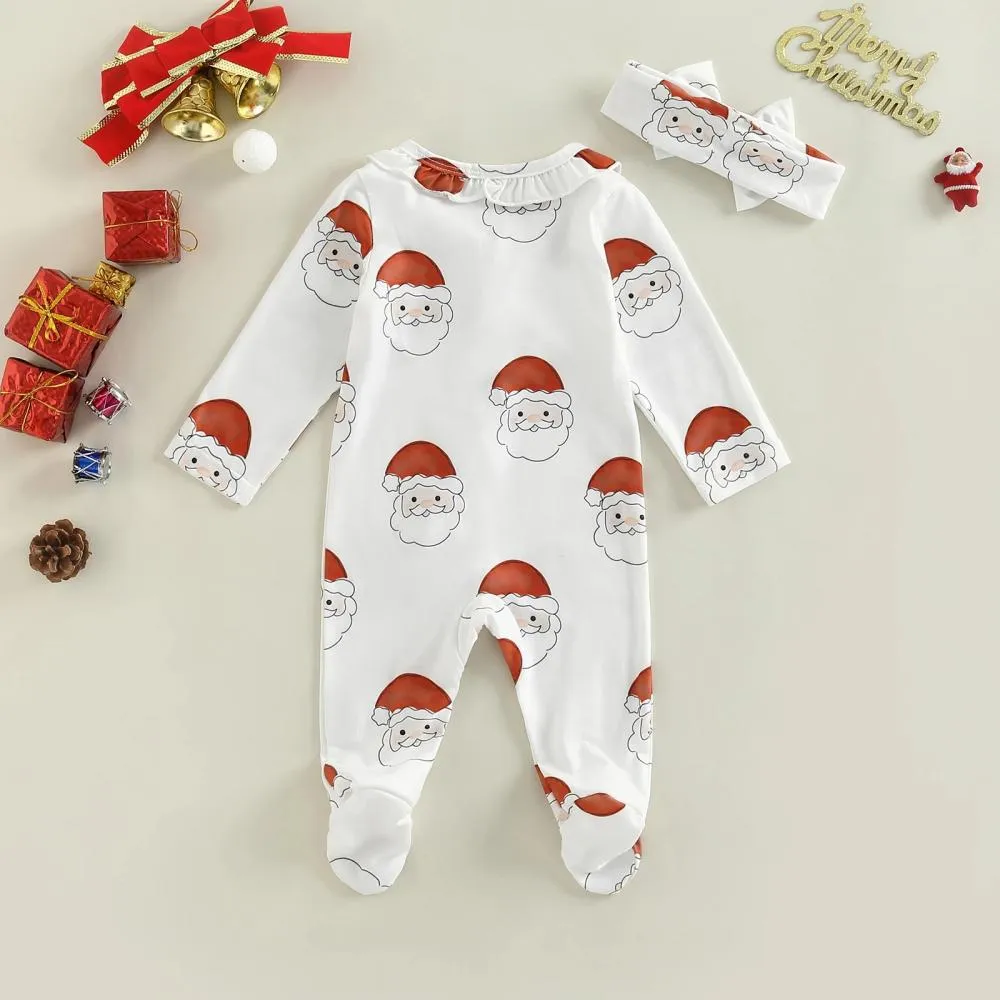 Baby Christmas Autumn Print Romper Wholesale Baby Clothes