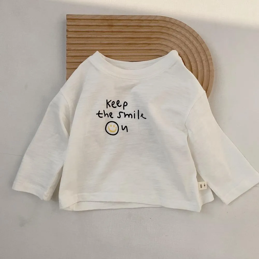 Baby Letter T-shirt Spring and Autumn Cotton Sweater Boys And Girls Clothes Wholesale