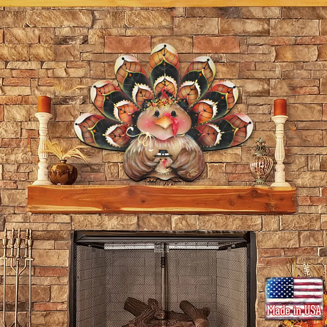 Be Thankful Turkey Sitter Door Decor by J. Mills-Price - Thanksgiving Halloween Decor - 8457702H