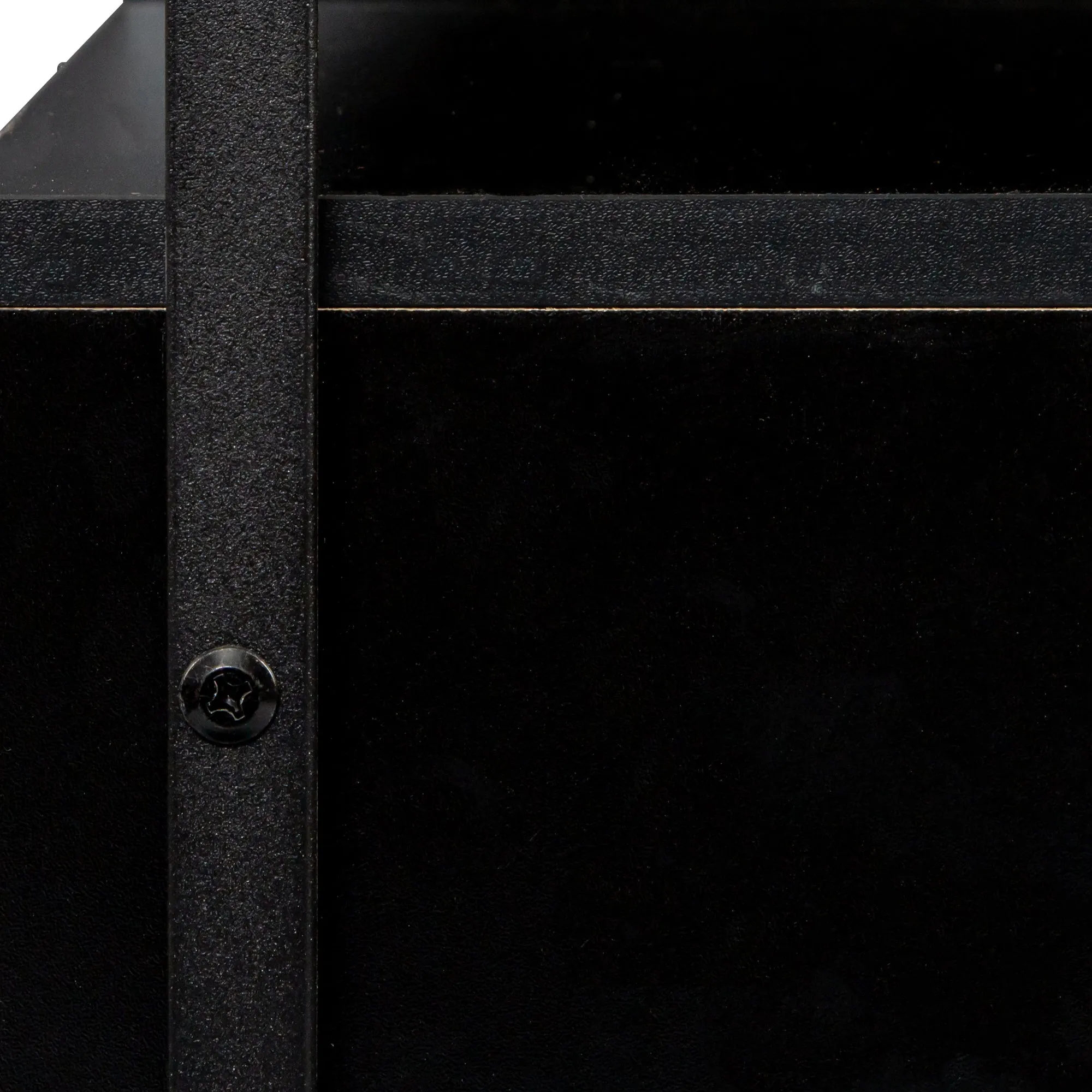 Black modern simple wood grain TV cabinet 80-inch TV stand, open shelving multi-layer storage
