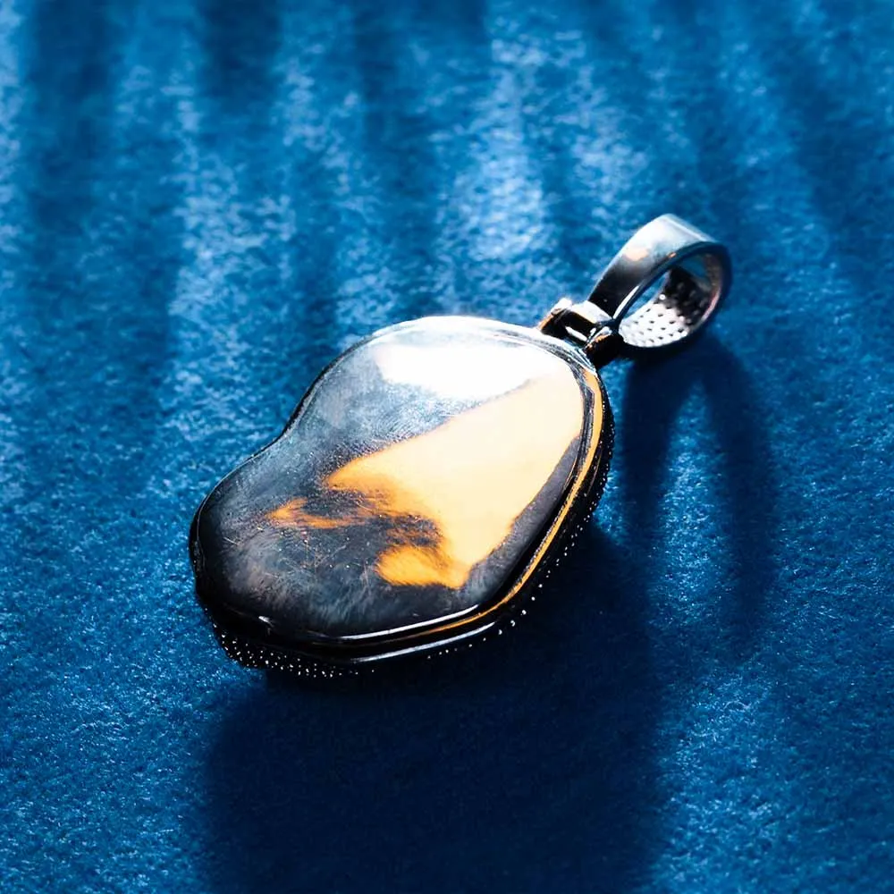 Black Moissanite Scream Pendant 14K Gold