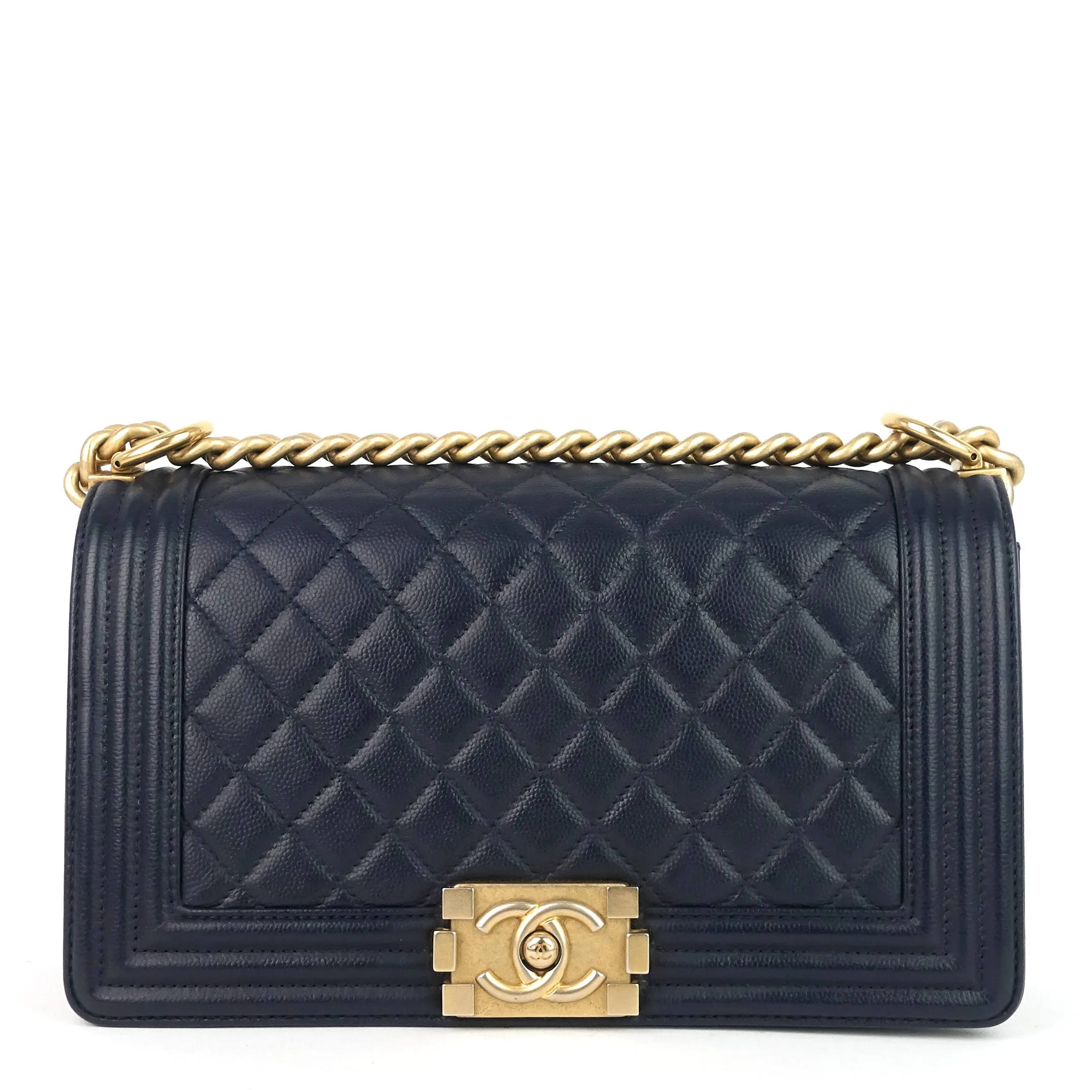Boy Flap Old Medium Caviar Leather Bag