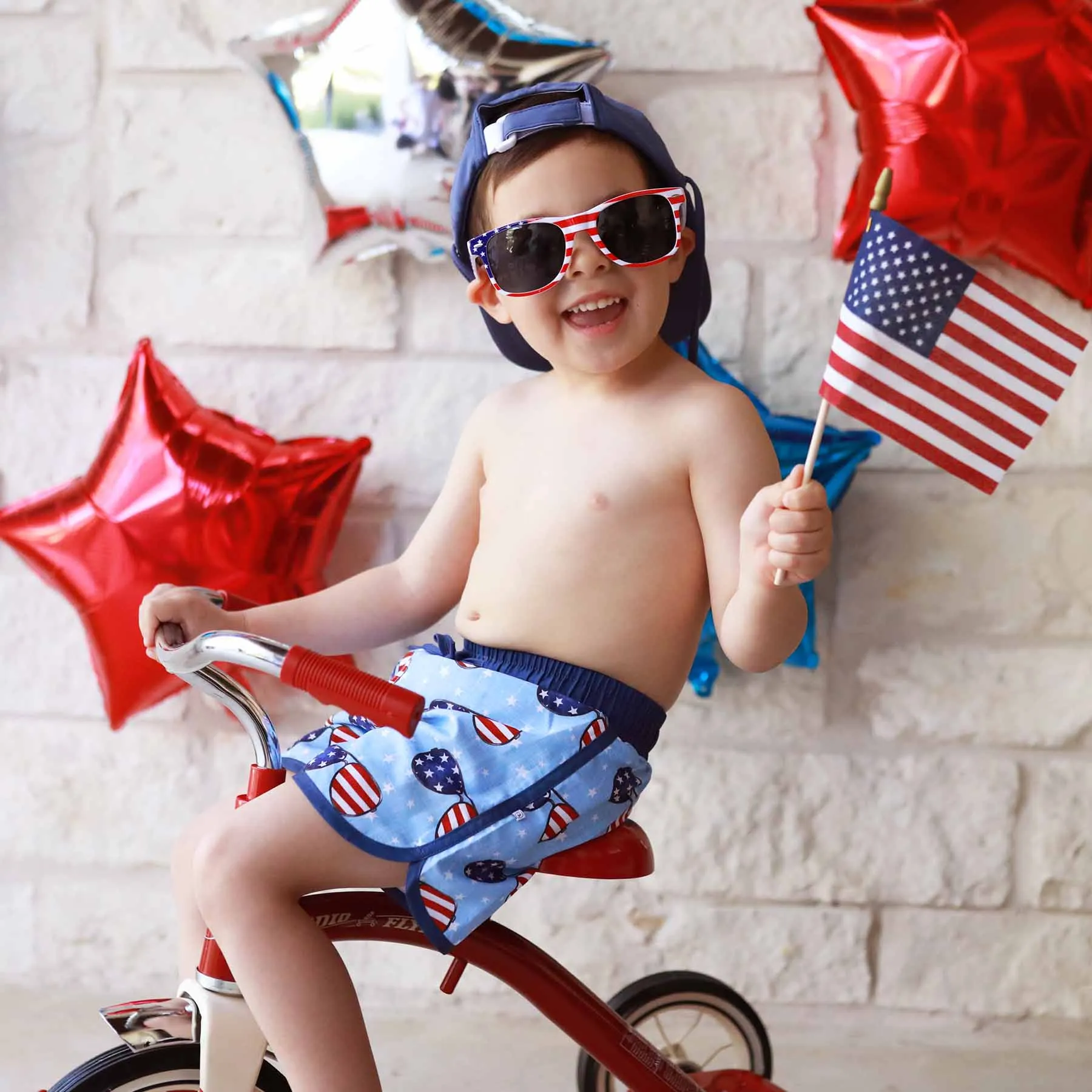 Boy's Swim Trunks | Patriotic Summer