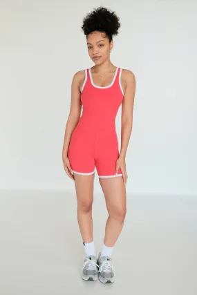 Breathe Pocket Bodysuit - Contrast Red