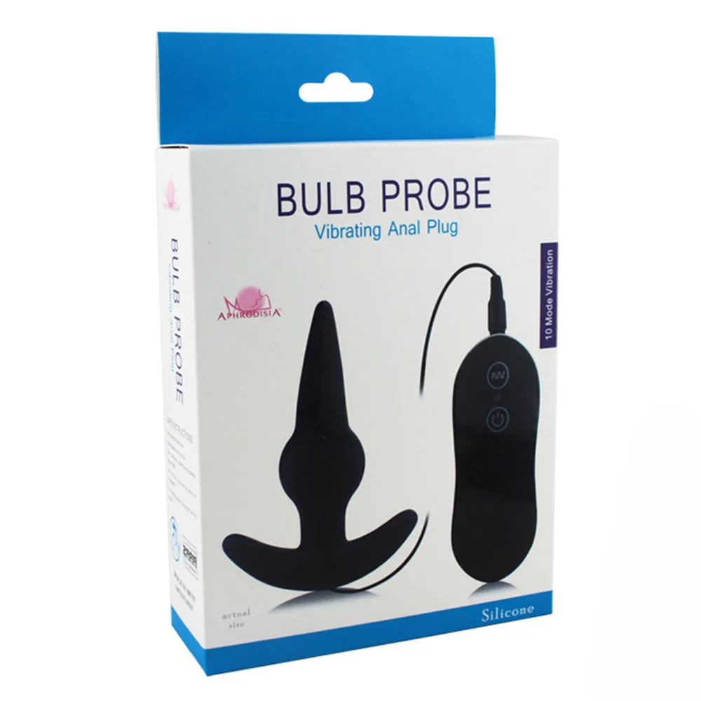 Bulb Probe Vibrating Anal Plug With Wired Remote