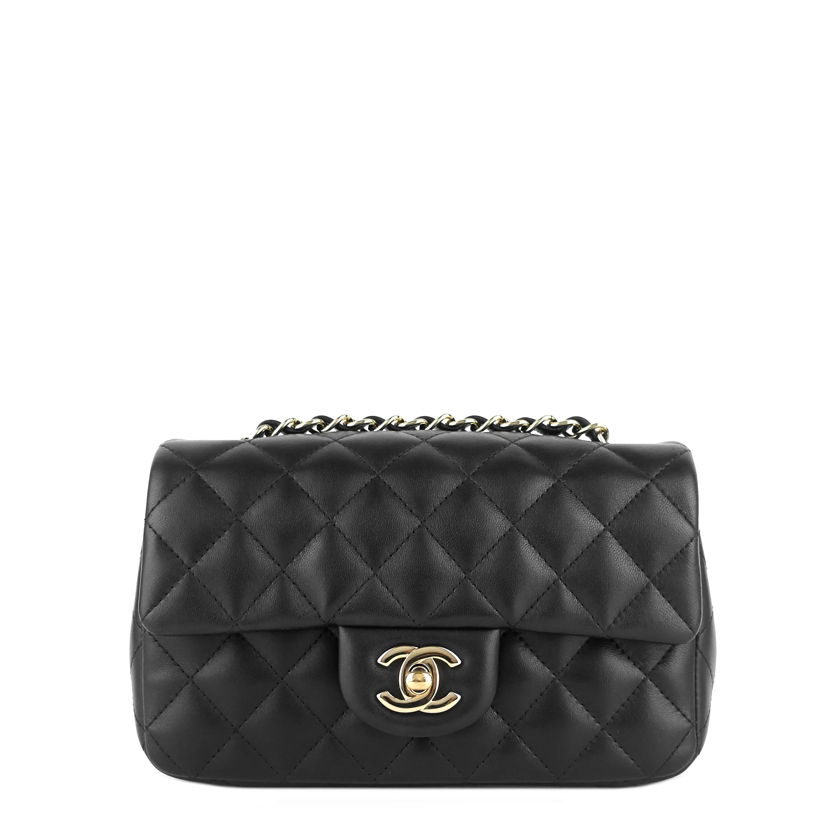 Classic Mini Lambskin Leather Single Flap Bag