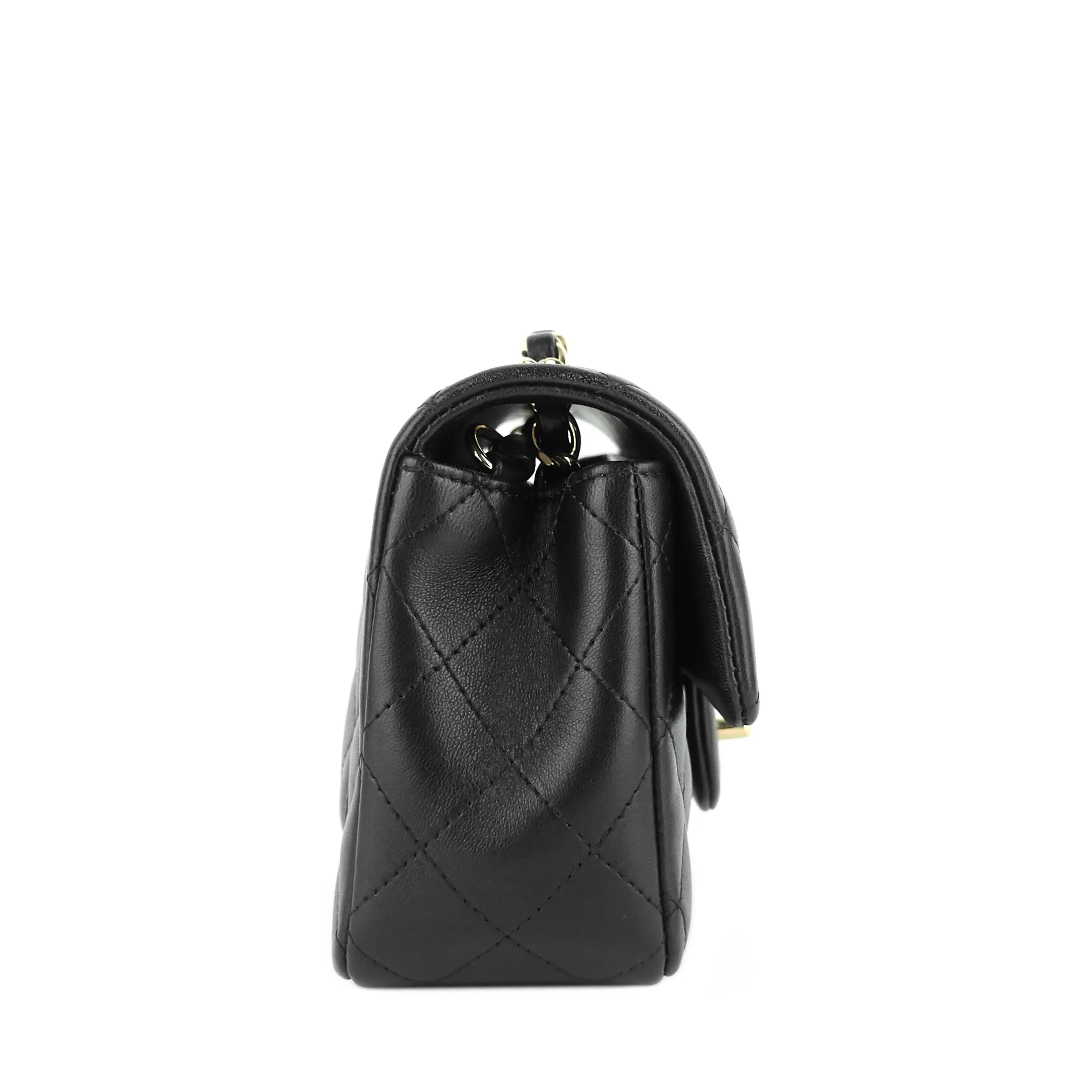 Classic Mini Lambskin Leather Single Flap Bag