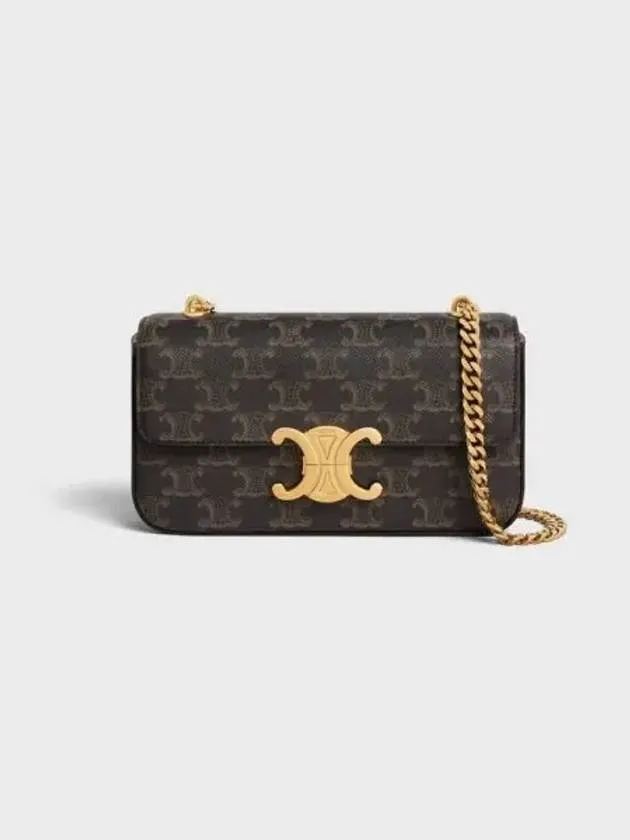 Claude Chain Triomphe Canvas Shoulder Bag Tan