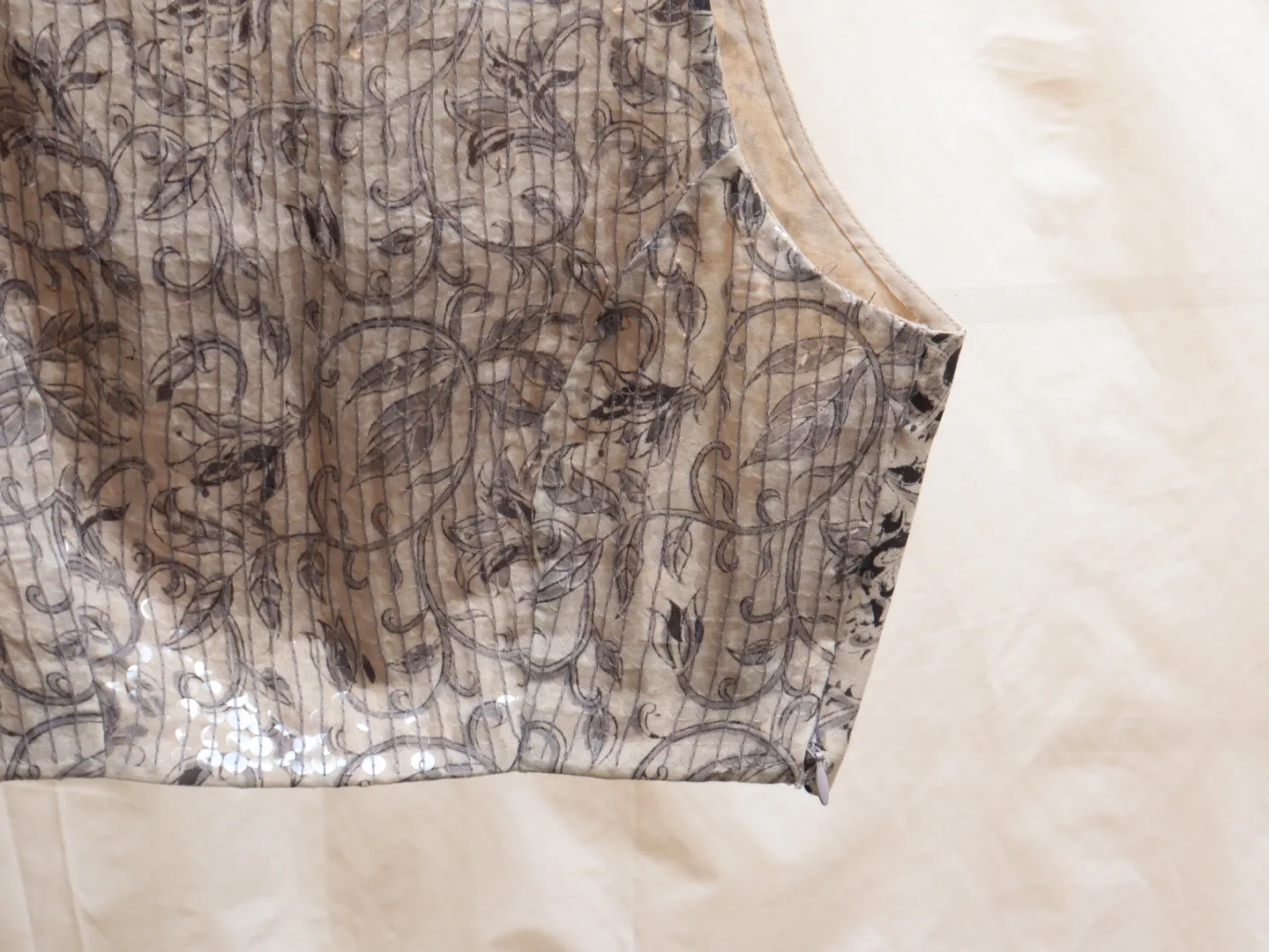 Cream, cotton, Kalamkari blouse