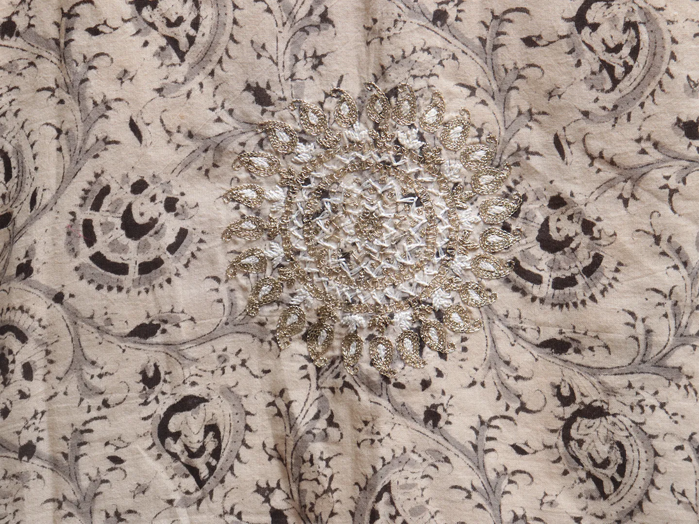 Cream, cotton, Kalamkari blouse