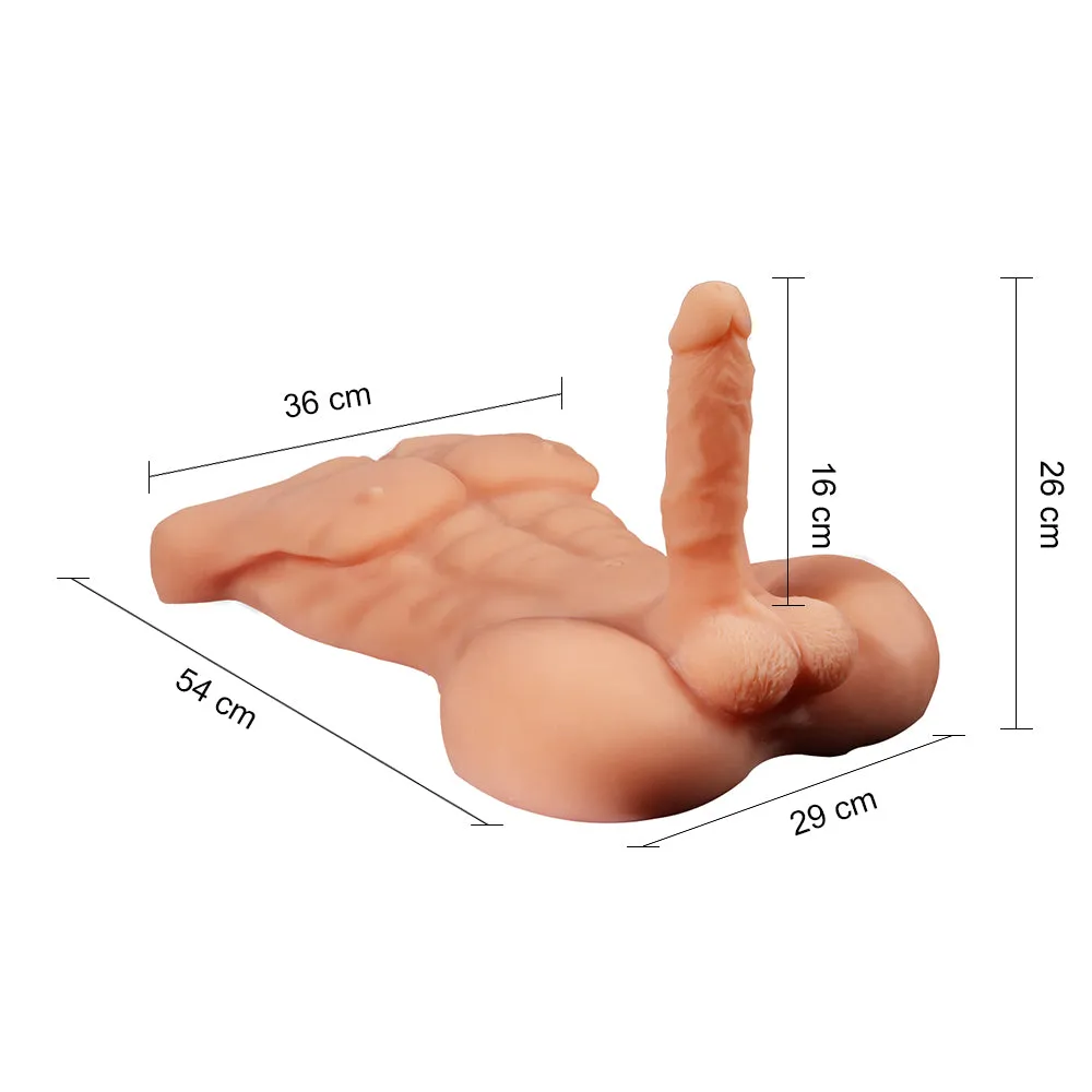 Daniel Realistic Male Sex Doll Torso With 6" Dildo