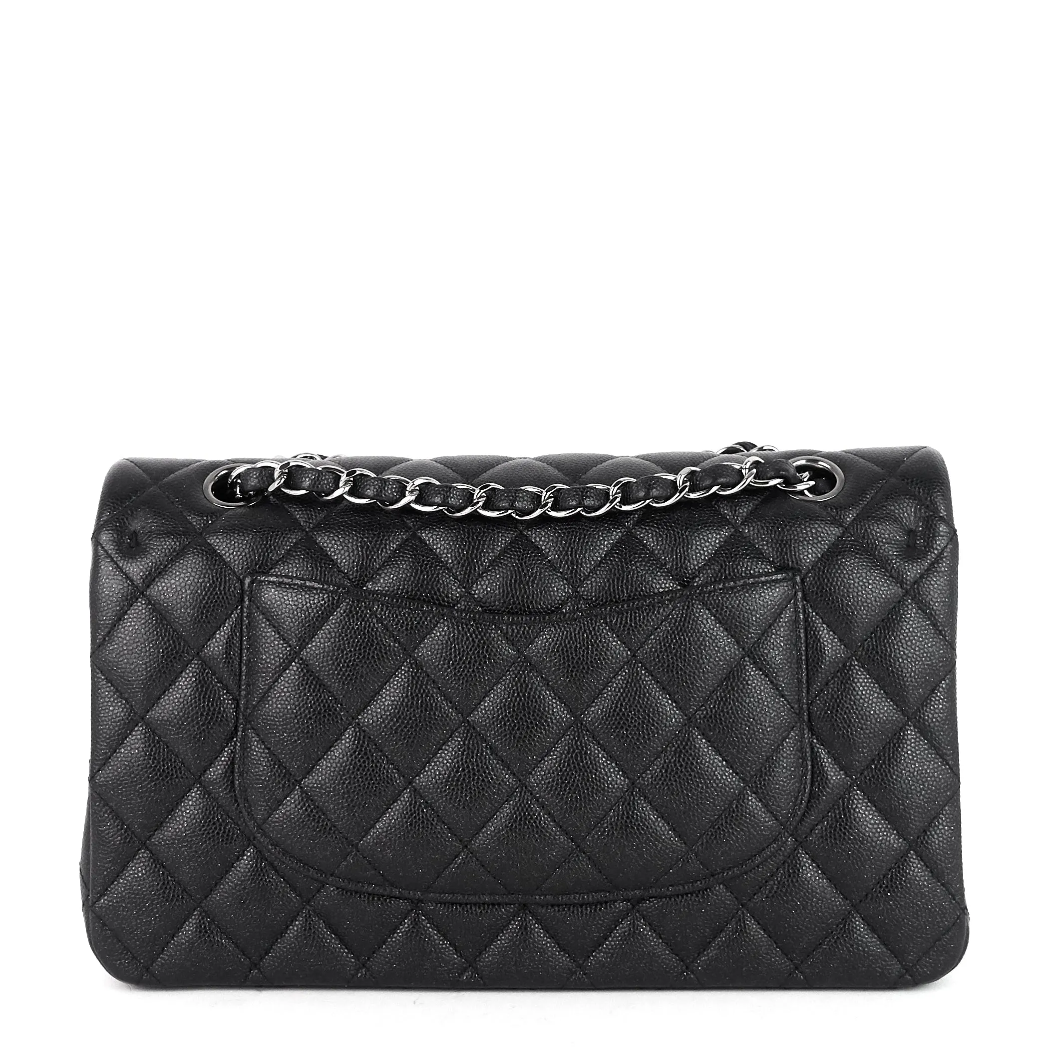 Double Flap Quilted Caviar Leather Bag