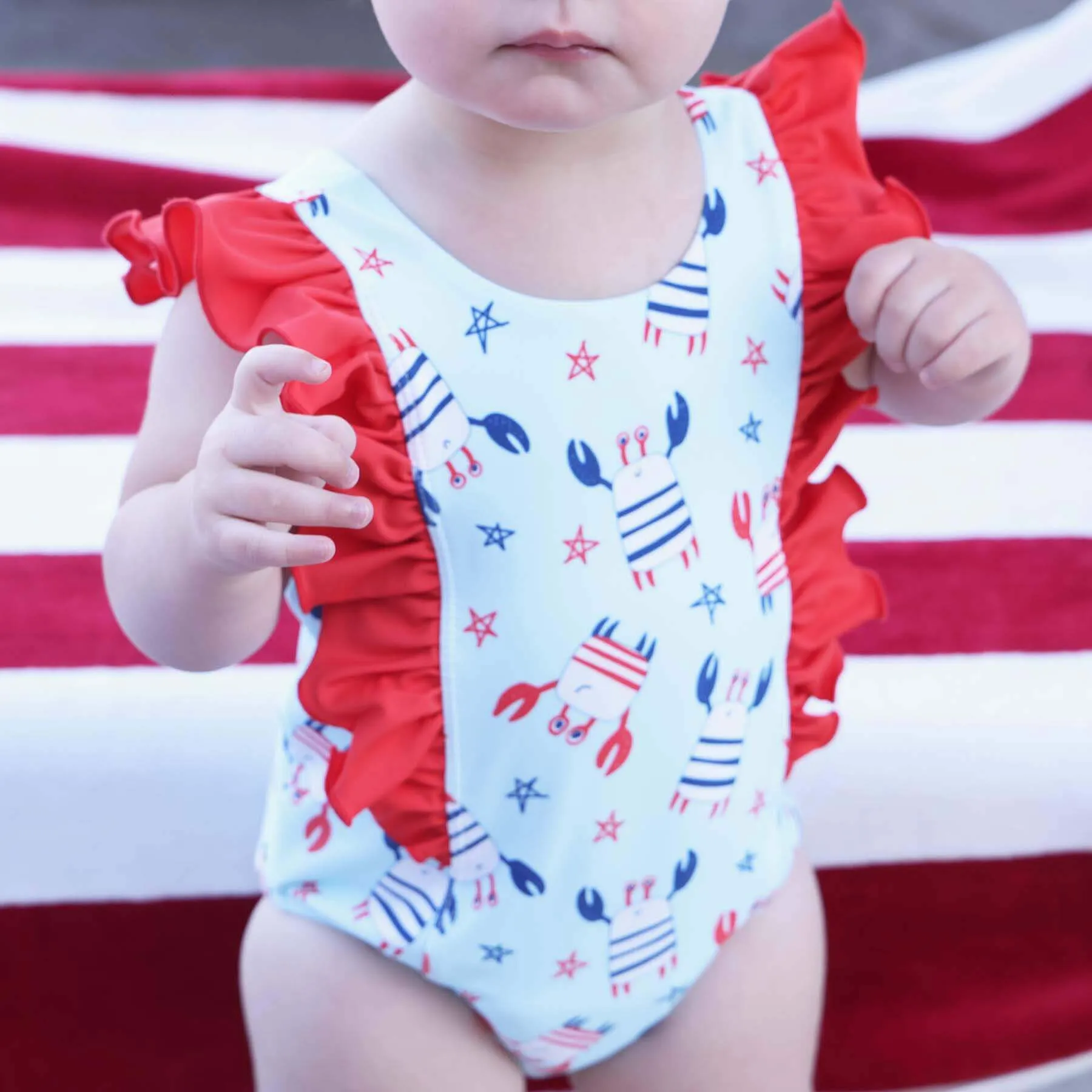 Double Ruffle One Piece | Crabby Cutie