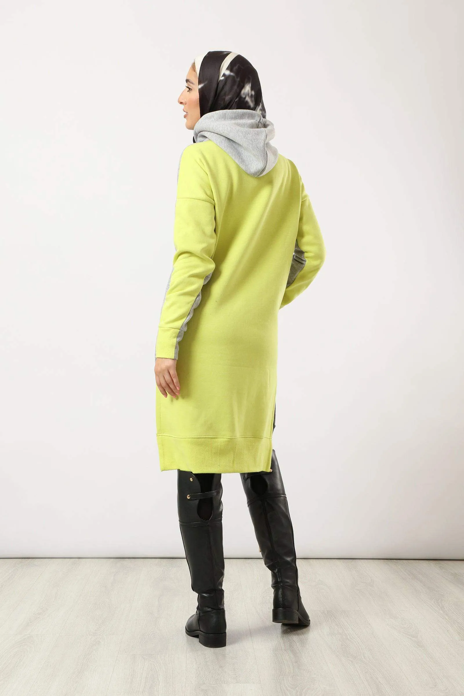 Dual Tone Sweatshirt Dress