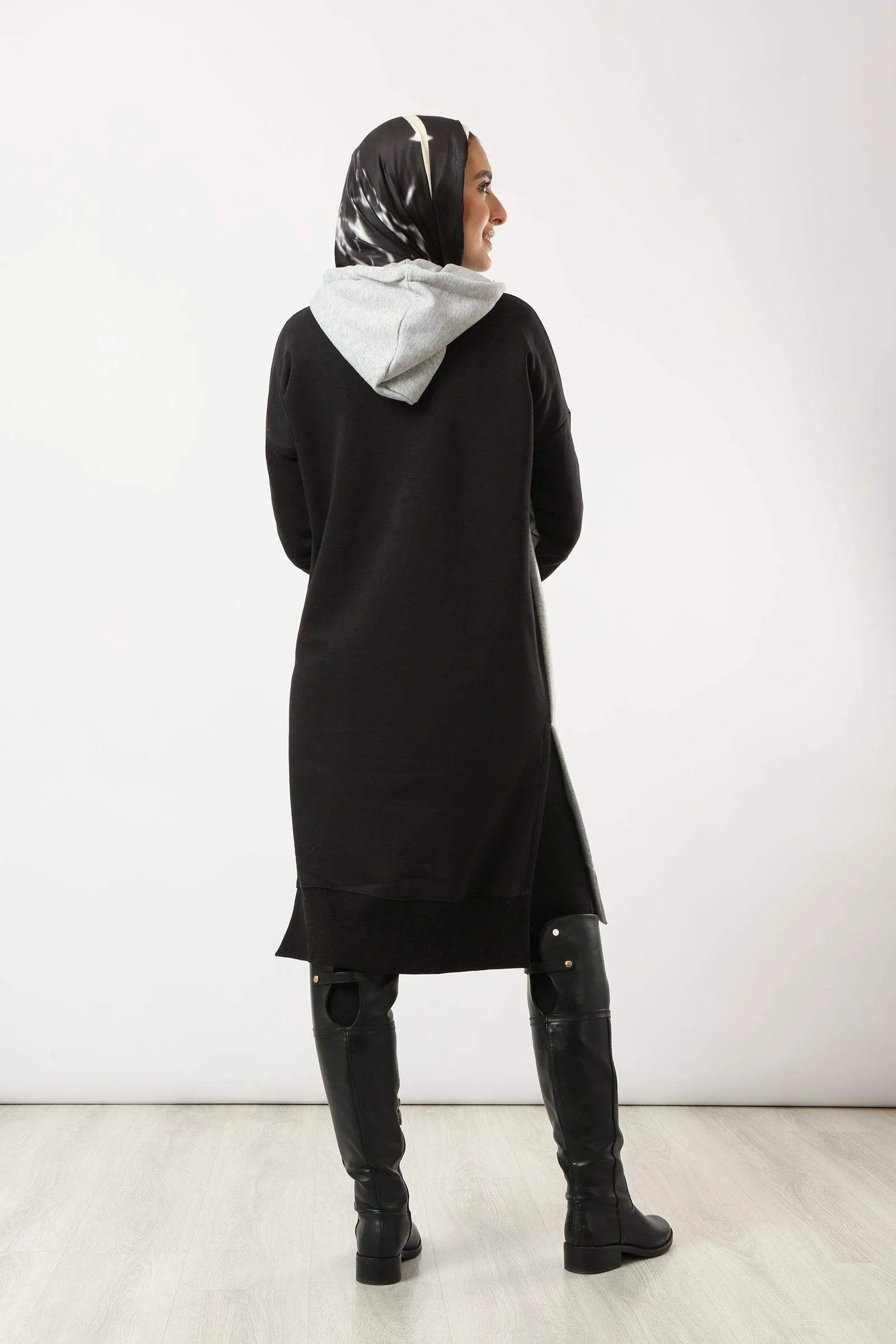 Dual Tone Sweatshirt Dress
