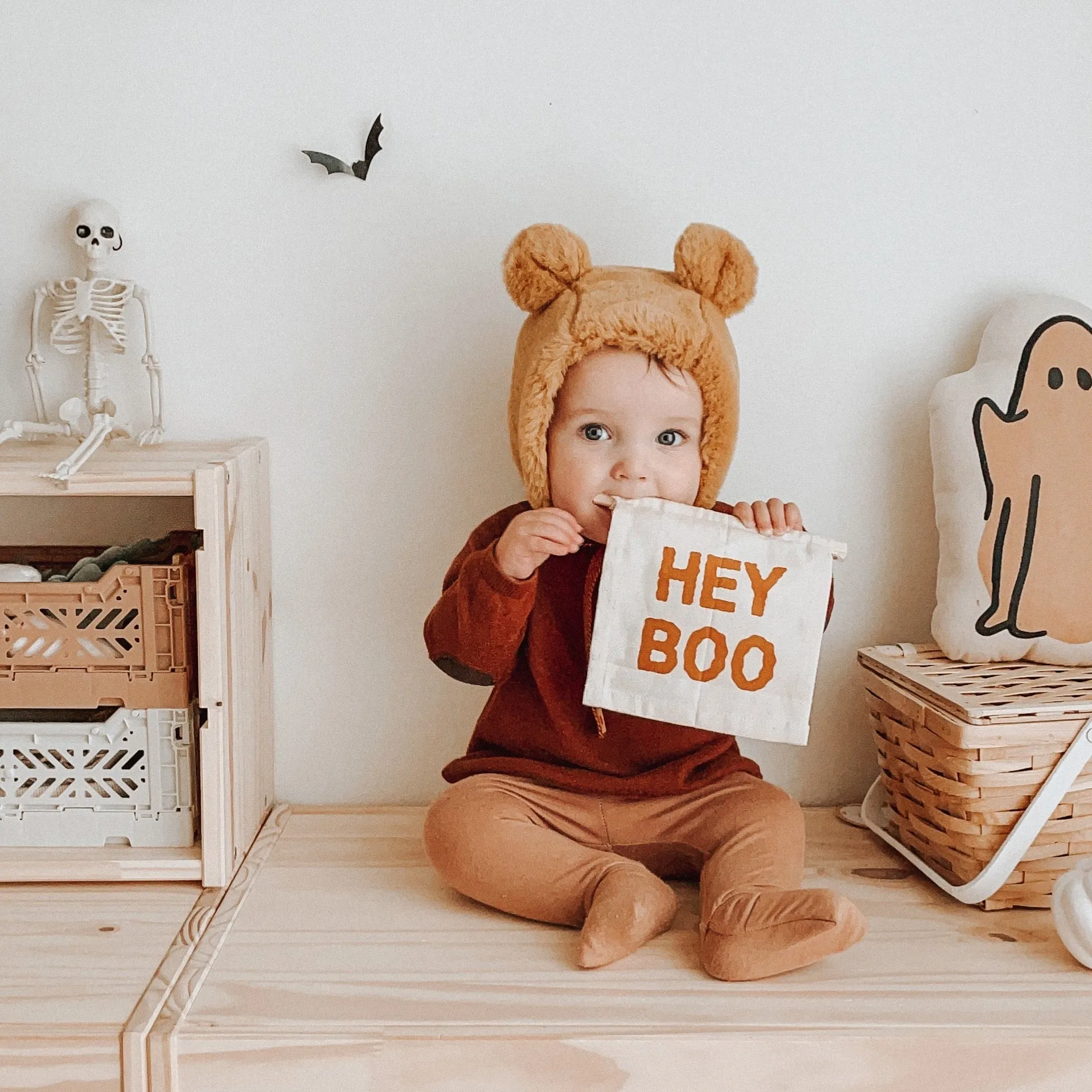 Hey Boo Hanging Sign