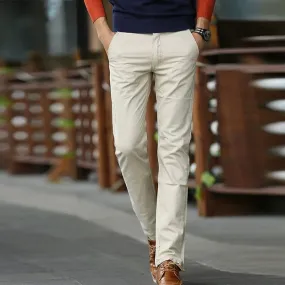Khaki Male Slim Business Suit Pants