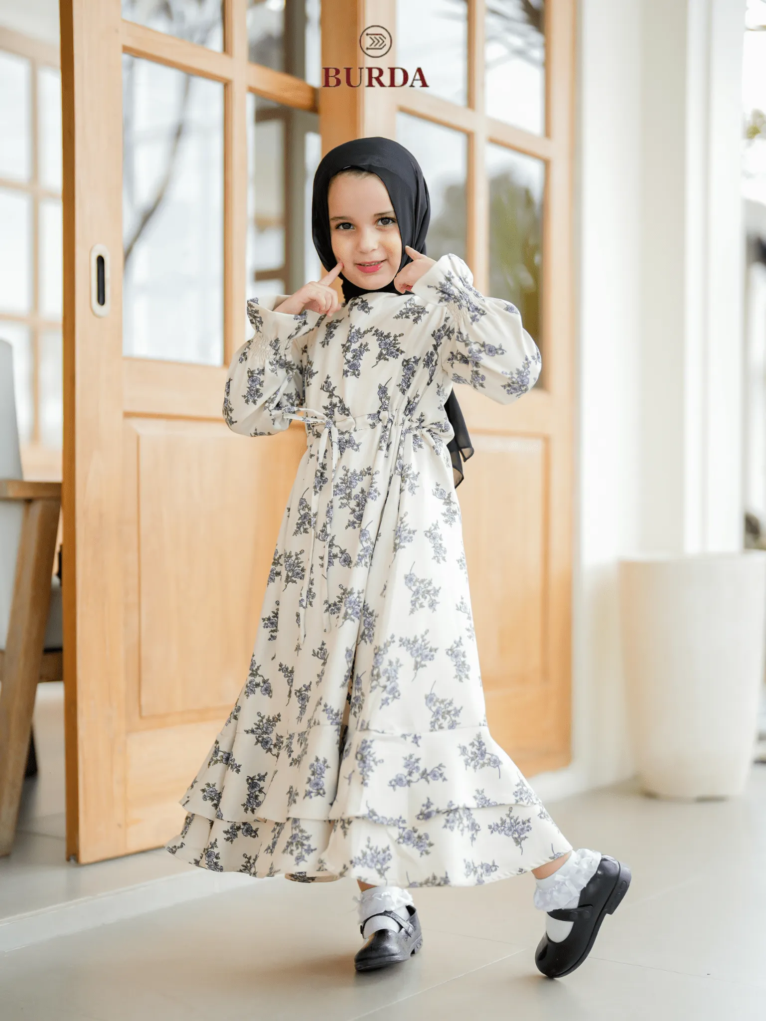 Kid's Bone Floral Dress