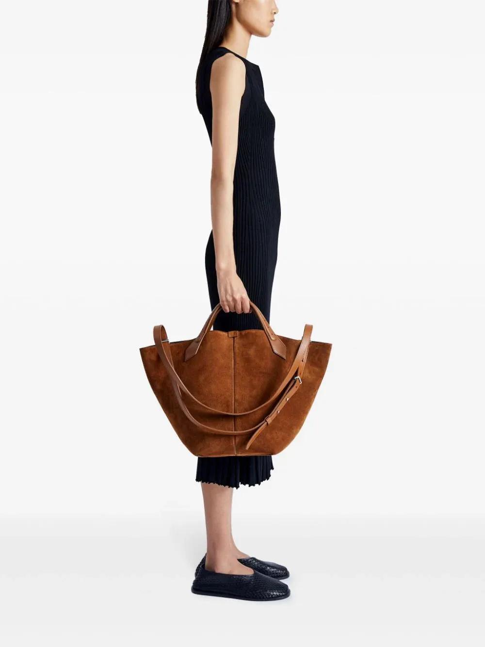 Large Suede Chelsea Tote in Saddle
